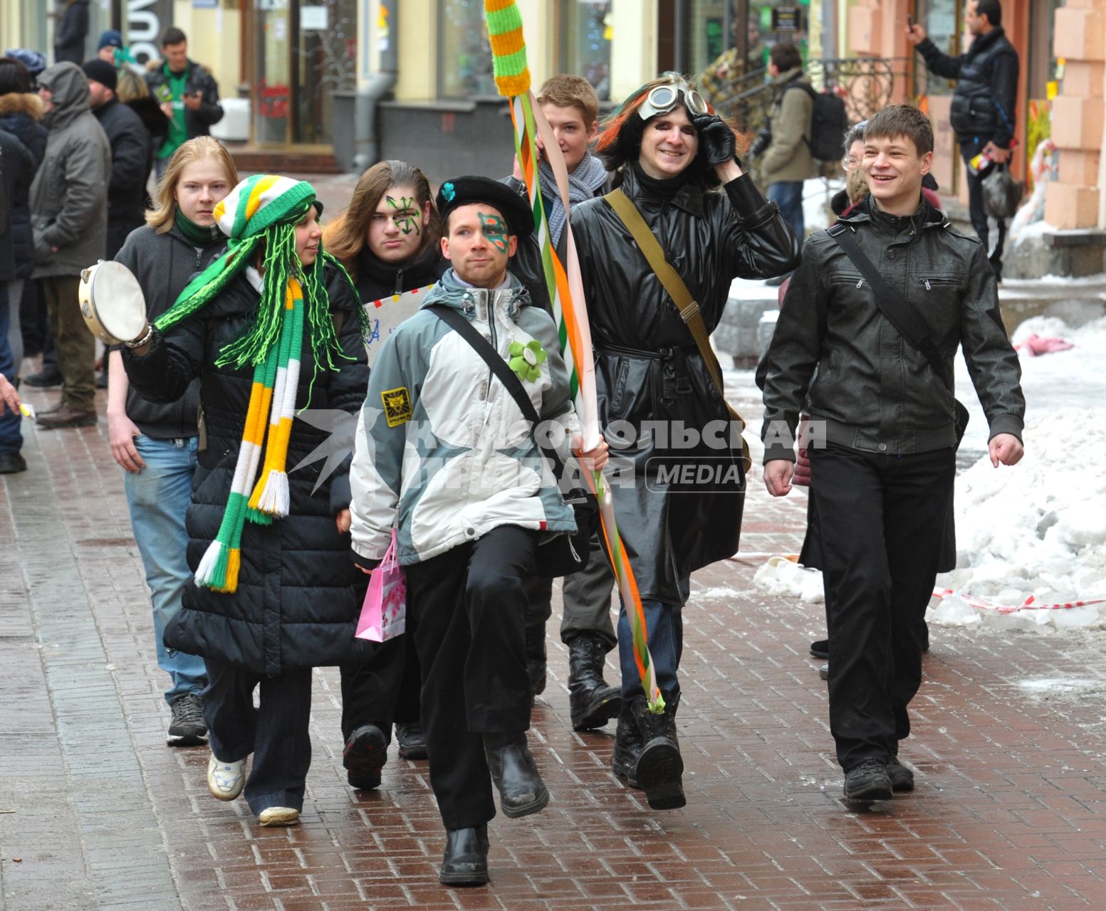 Старый Арбат. Парад в честь Дня Святого Патрика. На снимке: участники парада.