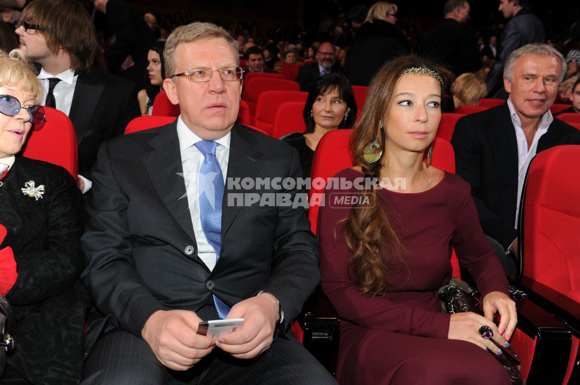 Crocus City Hall. 25-ая юбилейная торжественная церемония вручения Национальной кинематографической премии `Ника`. На снимке: бывший министр финансов РФ Алексей Кудрин и его супруга Ирина.