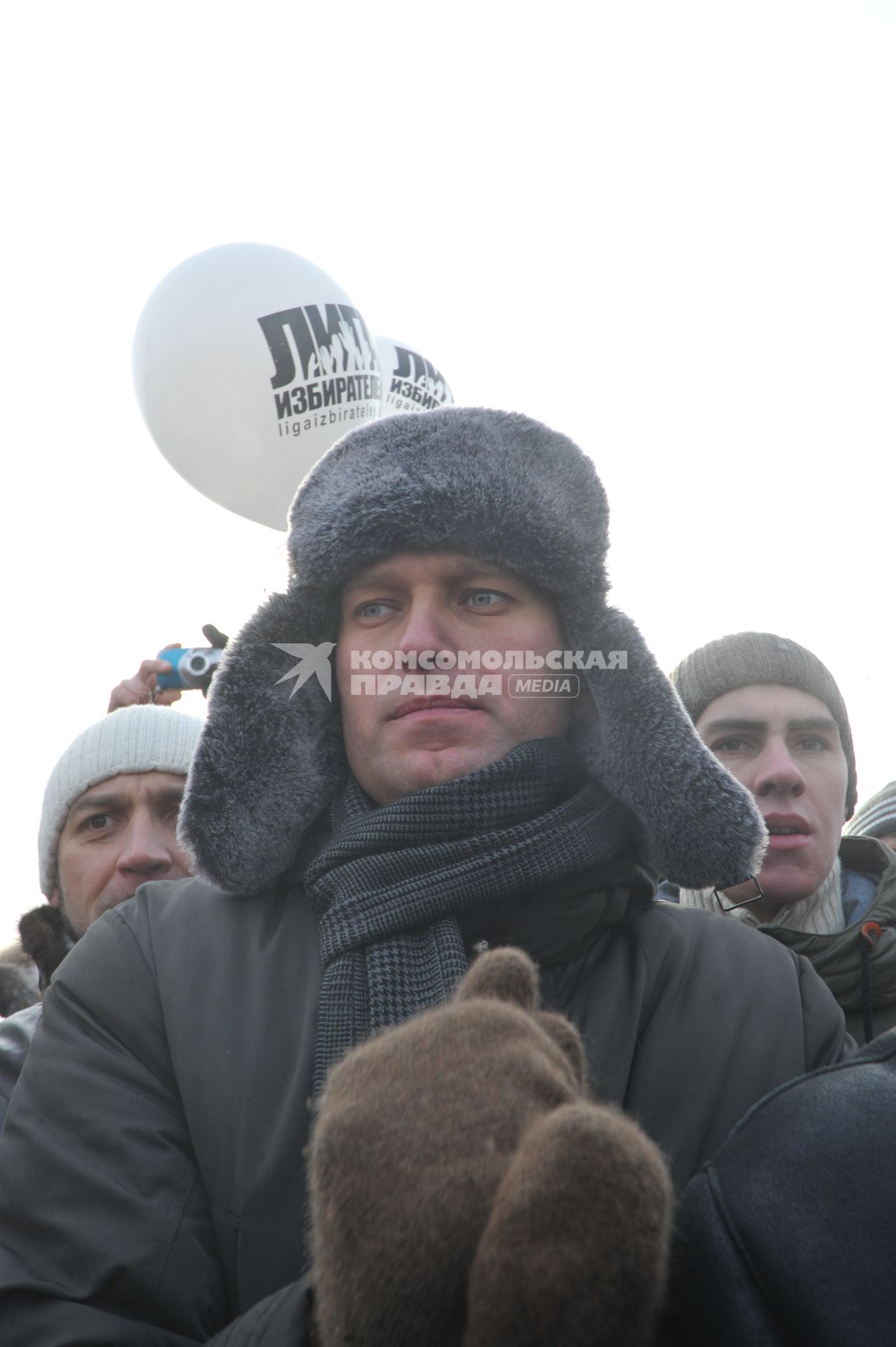 Болотная площадь. На снимке: блогер Алексей Навальный во время митинга оппозиции `За честные выборы`.  Акция прошла в форме шествия от Калужской площади по улице Большая Якиманка до Болотной площади.