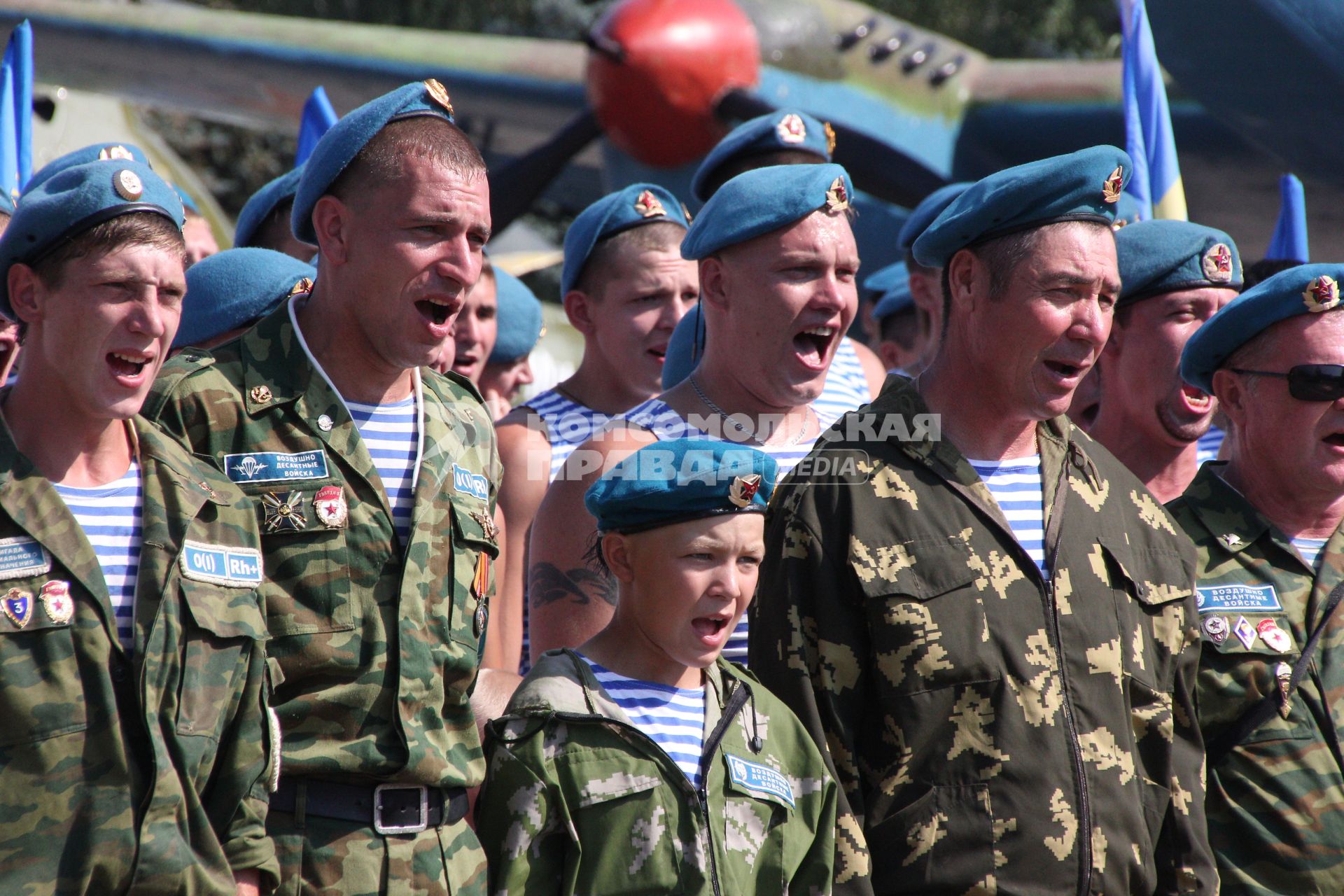 Празднование дня ВДВ в Казани. На снимке: Построение десантников.