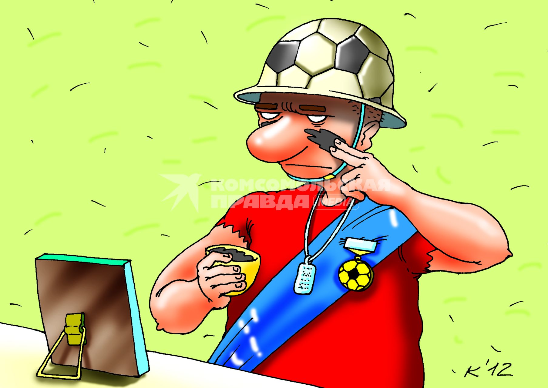Карикатура на тему футбола.