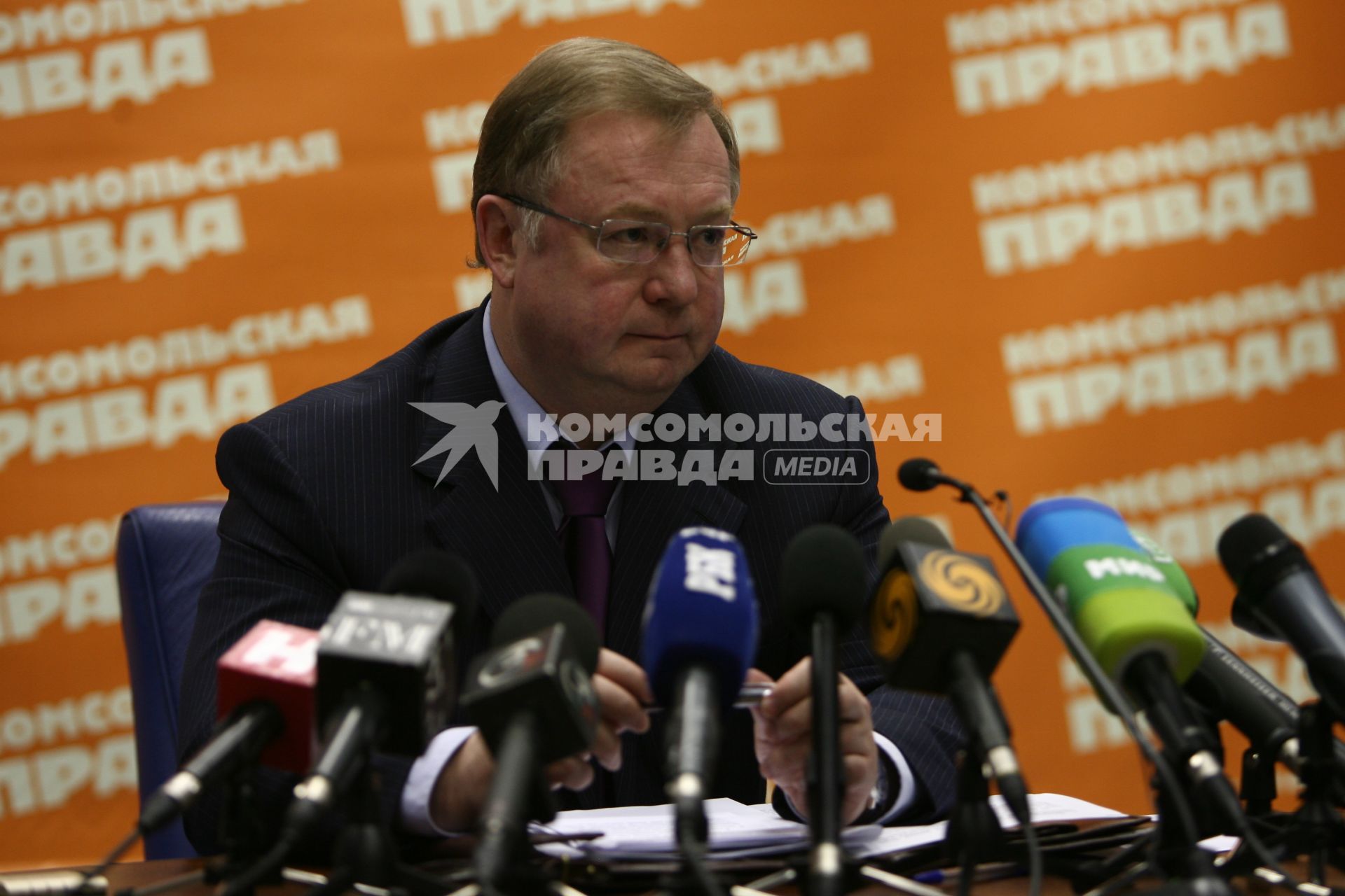 ИД `Комсомольская правда`. Пресс-центр. На снимке: председатель Счетной палаты РФ Сергей Степашин.