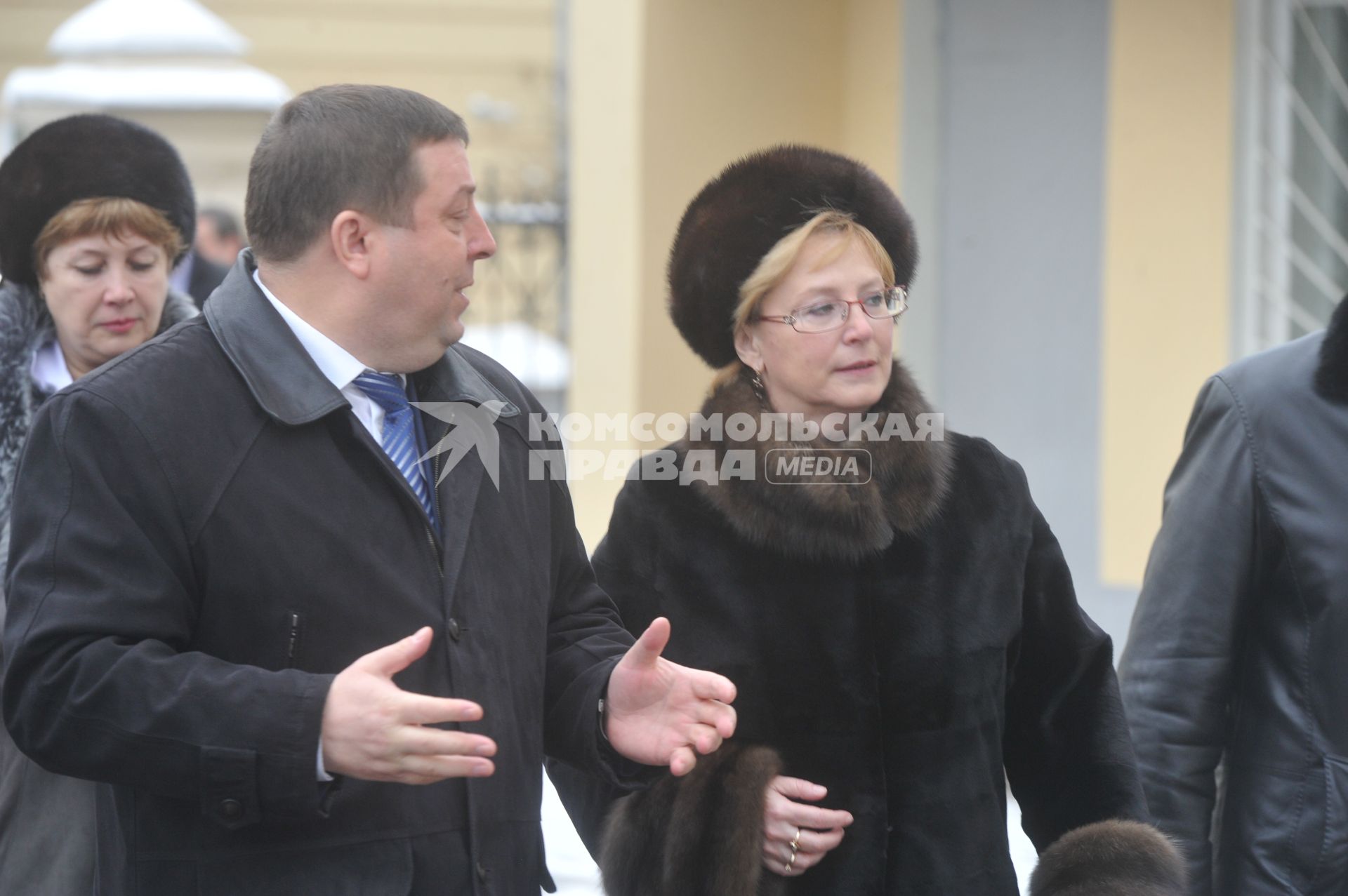 Открытие Центра крови на базе Первого Московского государственного медицинского университета им. И.М. Сеченова. На снимке: ректор Первого Московского государственного медицинского университета им. И.М. Сеченова Петр Глыбочко и министр здравоохранения РФ Вероника Скворцова (слева направо).