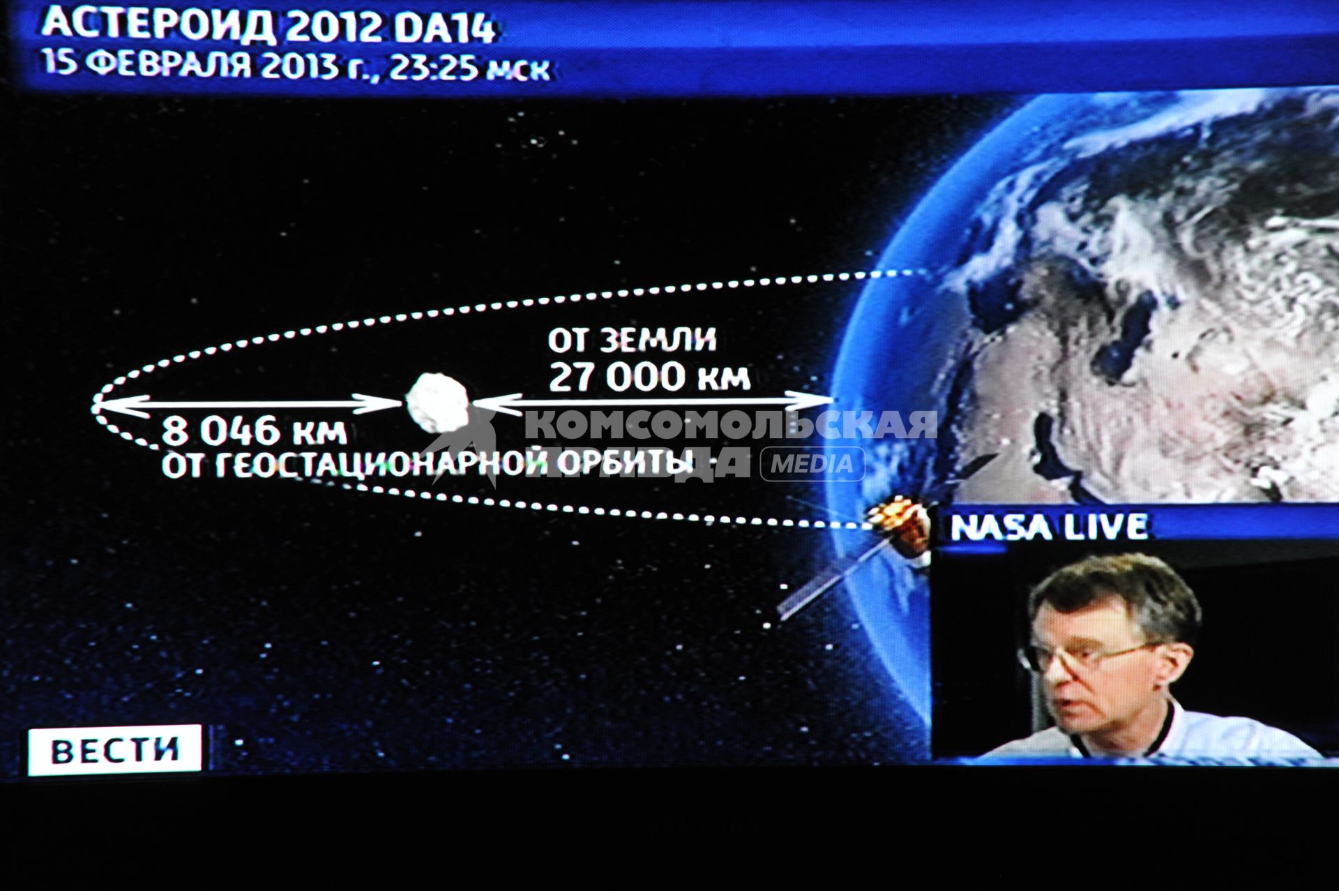 Астероид 2012 DA 14 приблизился к Земле на рекордно близкое расстояние - 17 тысяч километров.