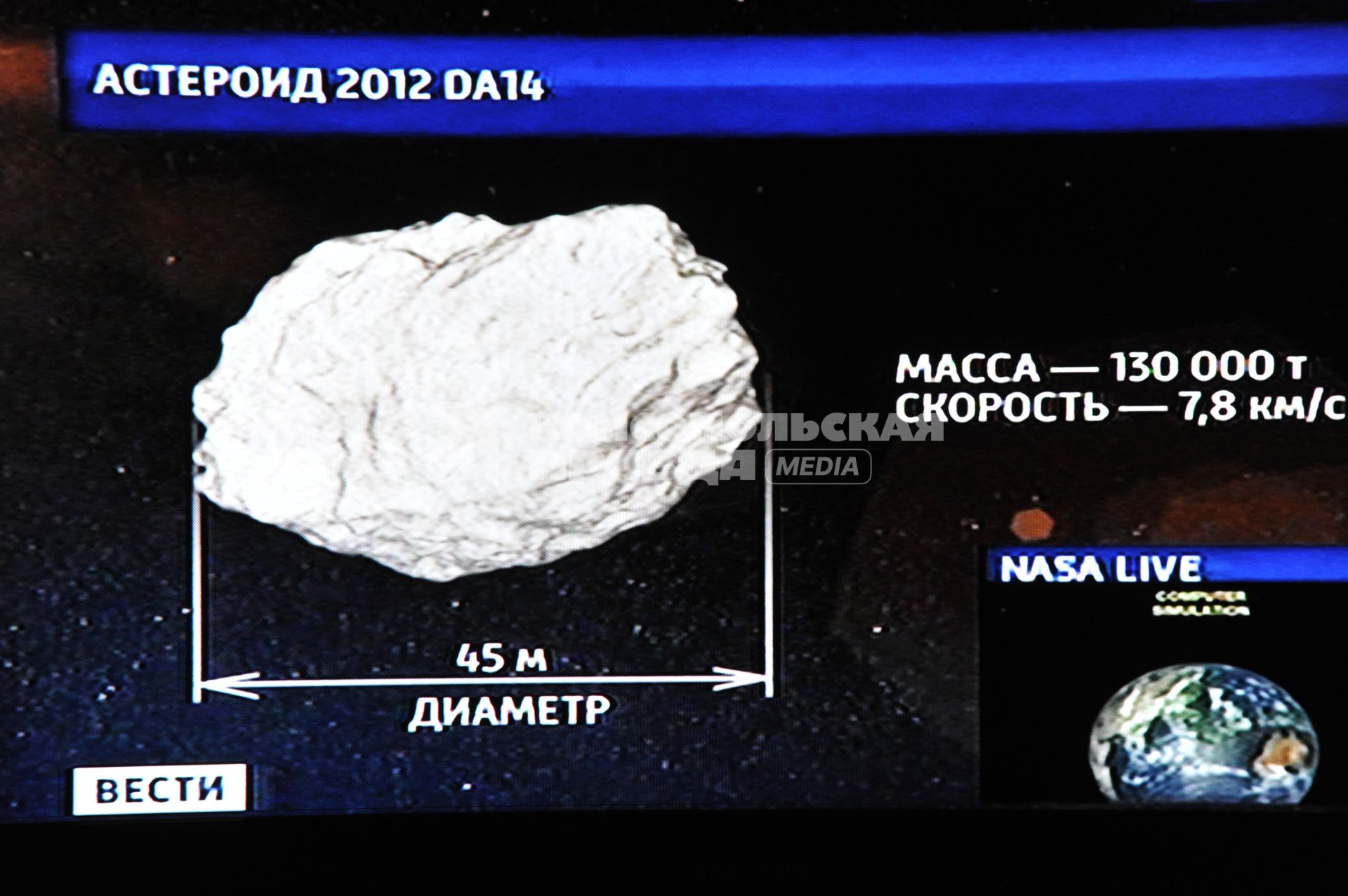 Астероид 2012 DA 14 приблизился к Земле на рекордно близкое расстояние - 17 тысяч километров.