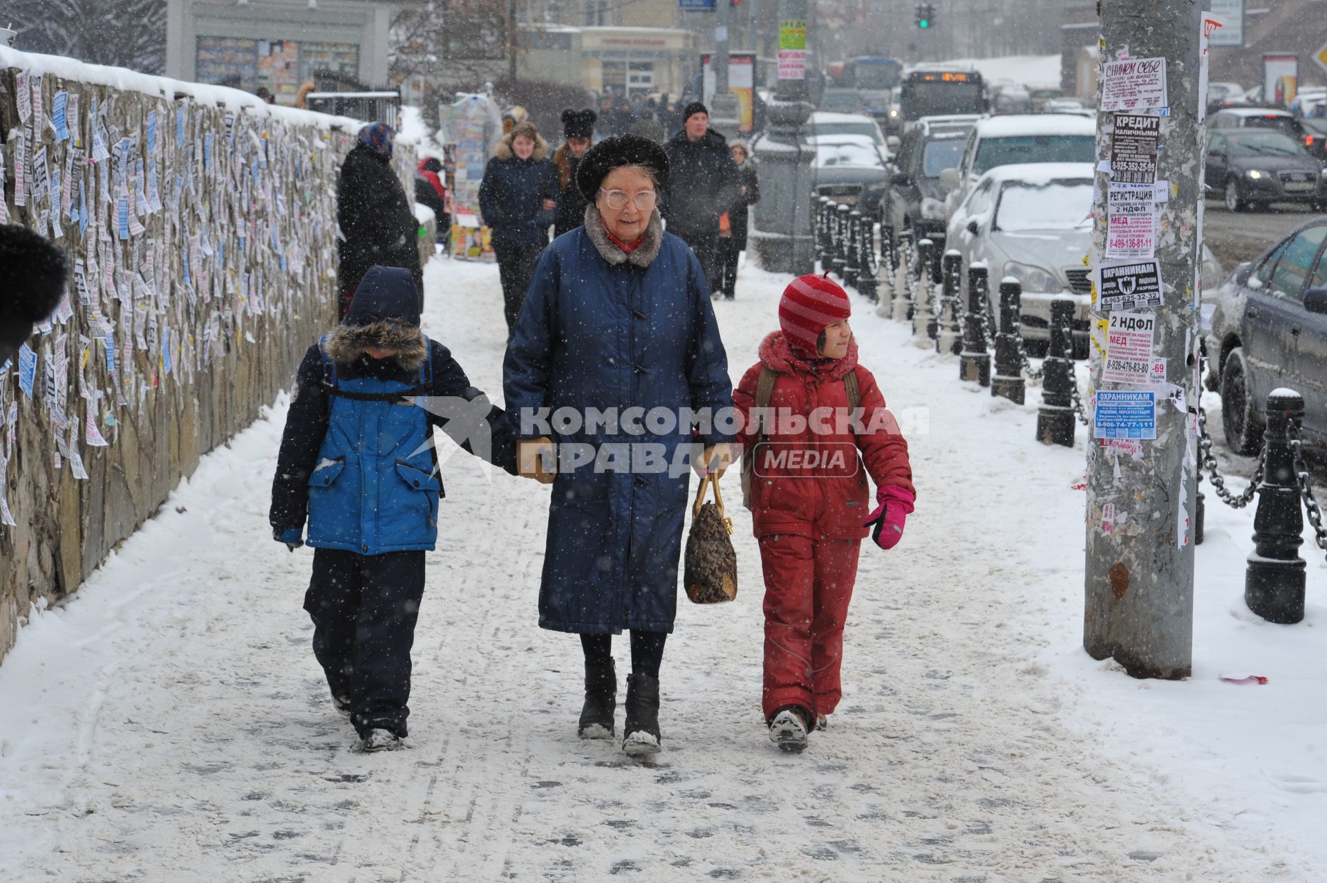 Снегопад в Москве.