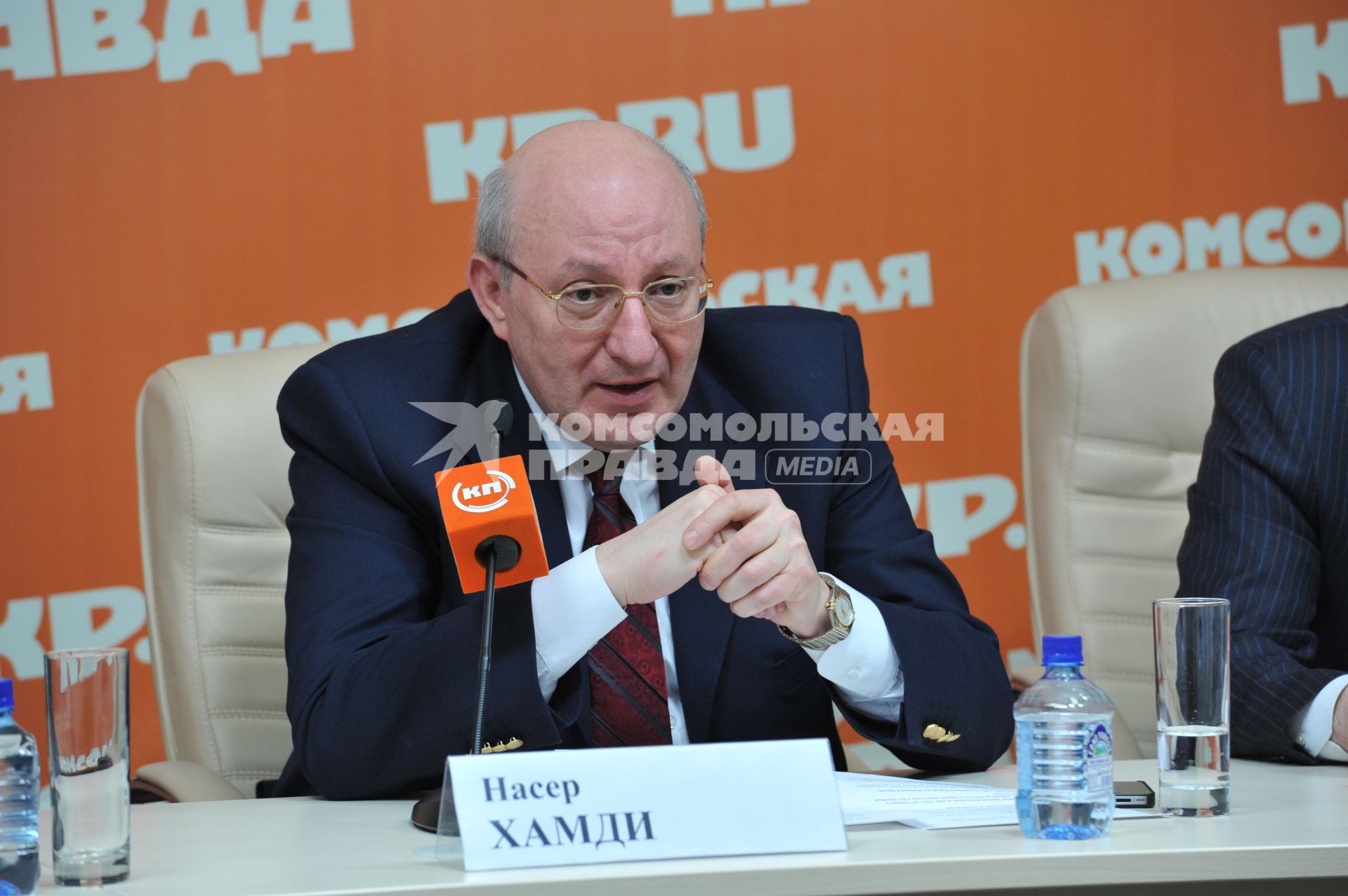 ИД `Комсомольская правда`. Пресс-центр. На снимке: председатель Управления по развитию туризма Арабской Республики Египет Насер Хамди.