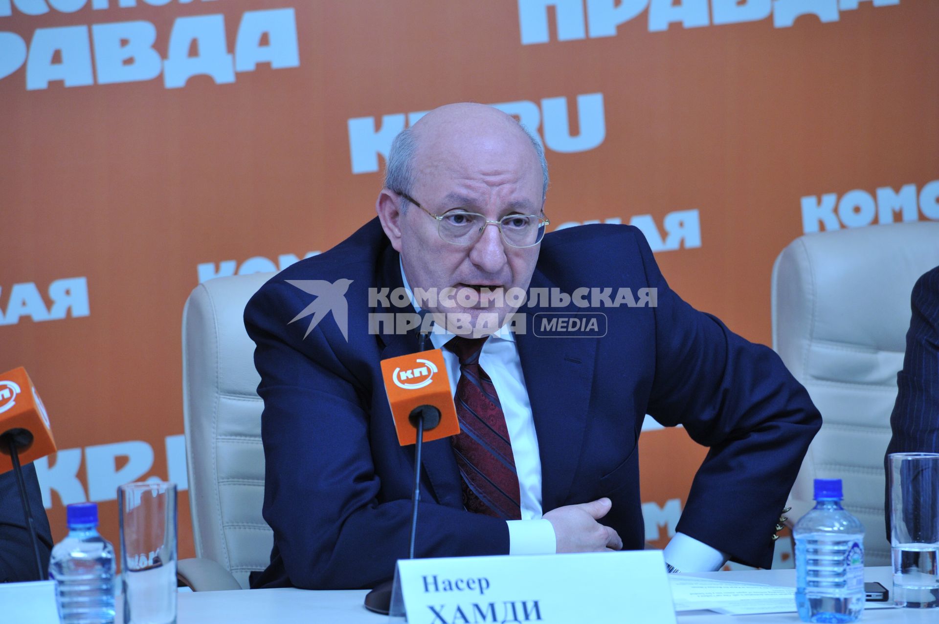 ИД `Комсомольская правда`. Пресс-центр. На снимке: председатель Управления по развитию туризма Арабской Республики Египет Насер Хамди.