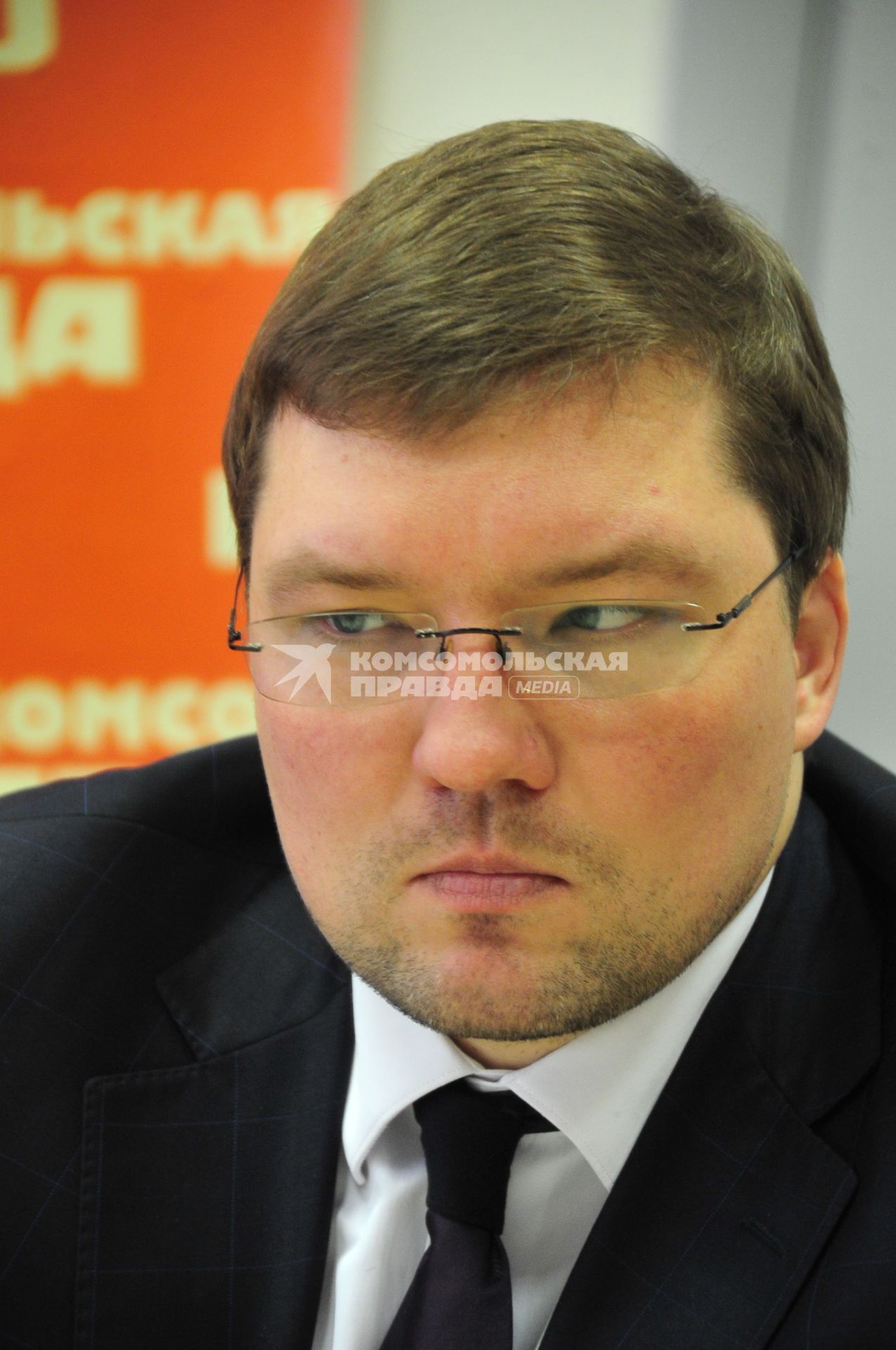 ИД `Комсомольская правда`. Круглый стол на тему: `Что будет с московским Арбатом?`. На снимке:  директор кафе `Синий троллейбус` Алексей Ермилов