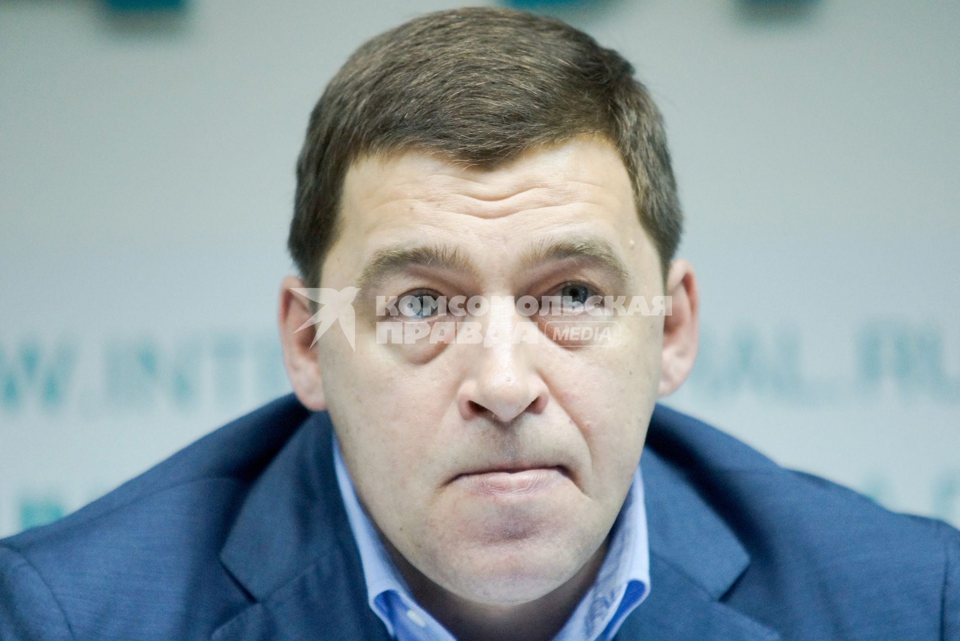 Губернатор Свердловской области Евгений Куйвашев на пресс-конфеернции.