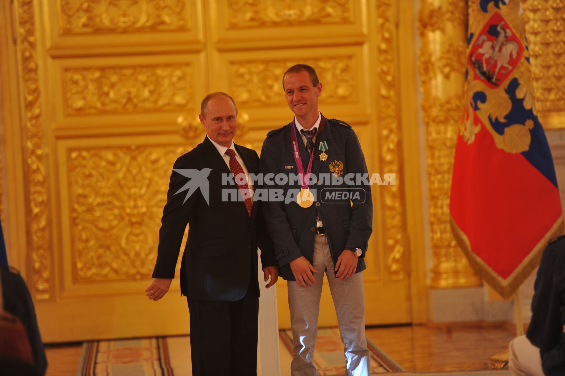 Владимир Путин принял в Кремле членов национальной паралимпийской сборной, победителей и призёров XIV Паралимпийских игр в Лондоне. На снимке: президент России Владимир Путин.