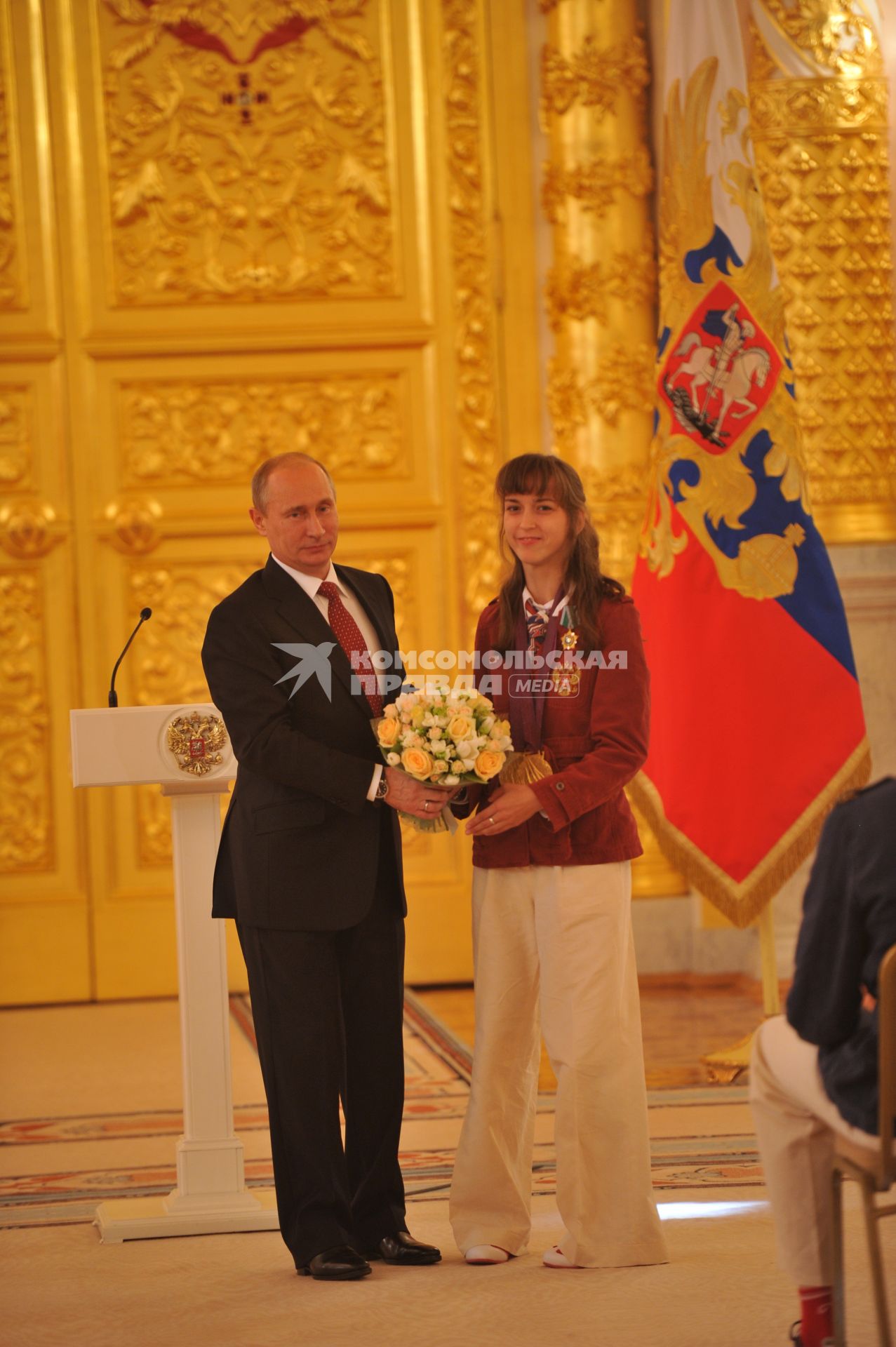 Владимир Путин принял в Кремле членов национальной паралимпийской сборной, победителей и призёров XIV Паралимпийских игр в Лондоне. На снимке: президент России Владимир Путин.