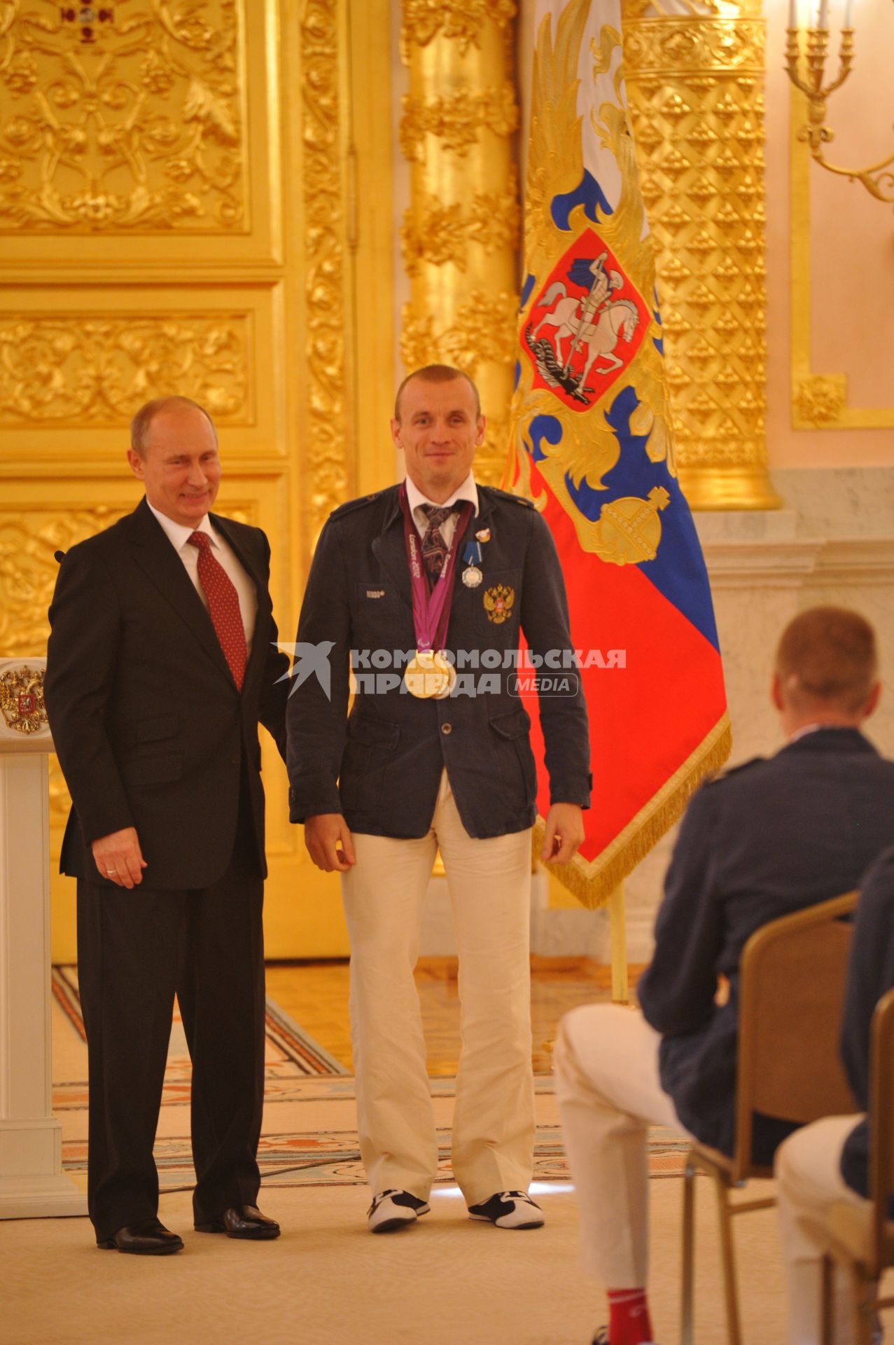 Владимир Путин принял в Кремле членов национальной паралимпийской сборной, победителей и призёров XIV Паралимпийских игр в Лондоне. На снимке: президент России Владимир Путин.