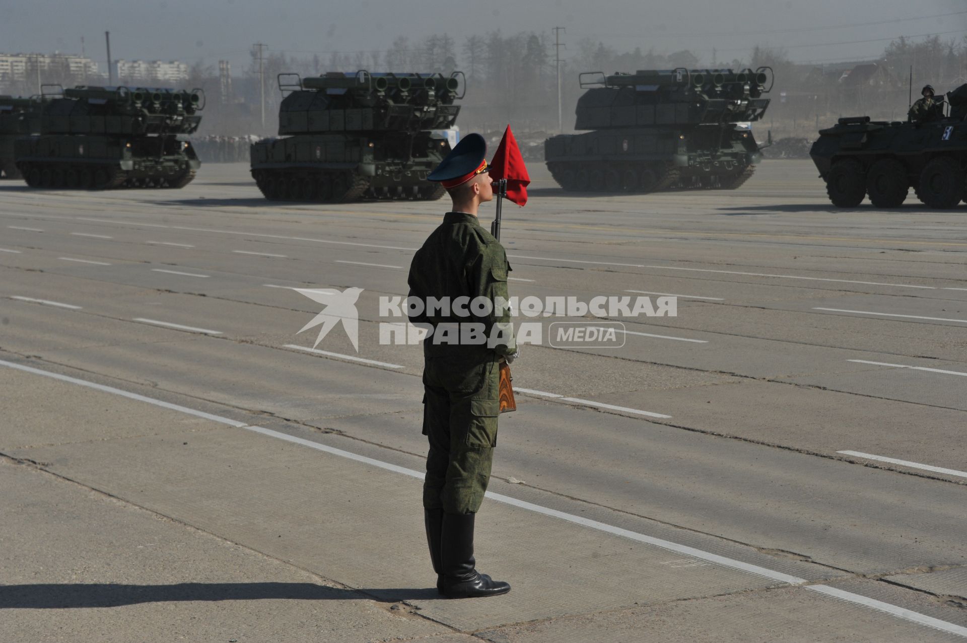 Полигон Алабино. Репетиция парада Победы. На снимке: линейный