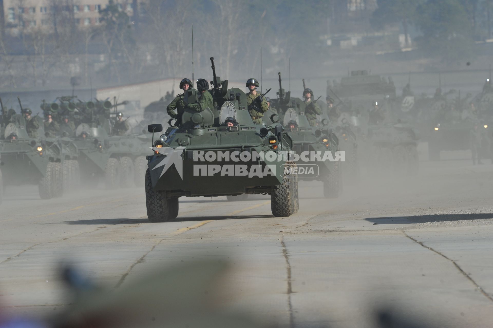 Полигон Алабино. Репетиция парада Победы. На снимке: военная техника