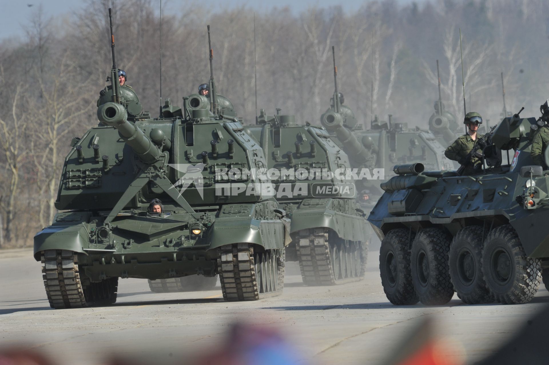 Полигон Алабино. Репетиция парада Победы. На снимке: военная техника