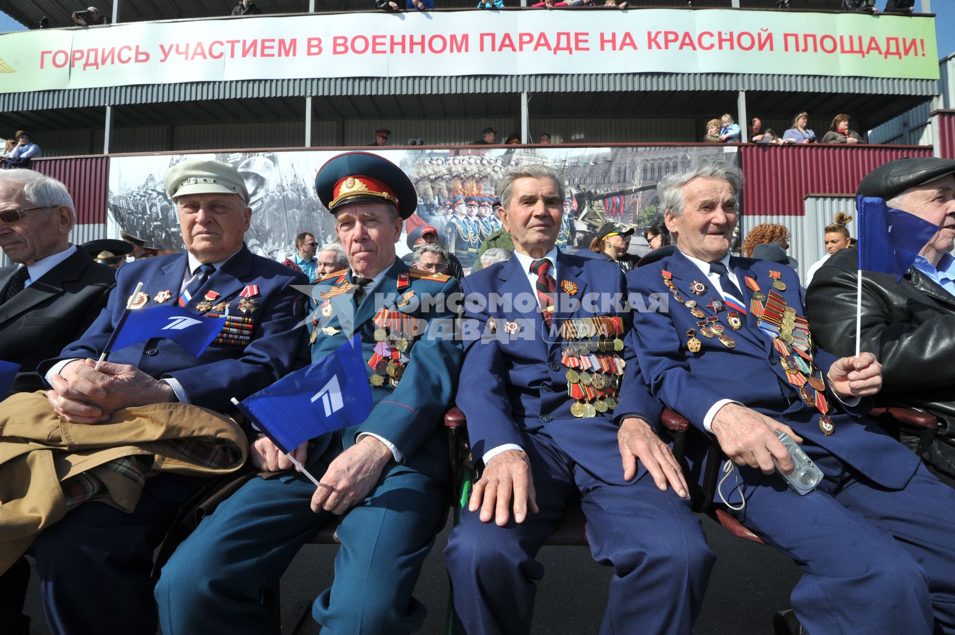 Полигон Алабино. Репетиция парада Победы. На снимке: ветераны.