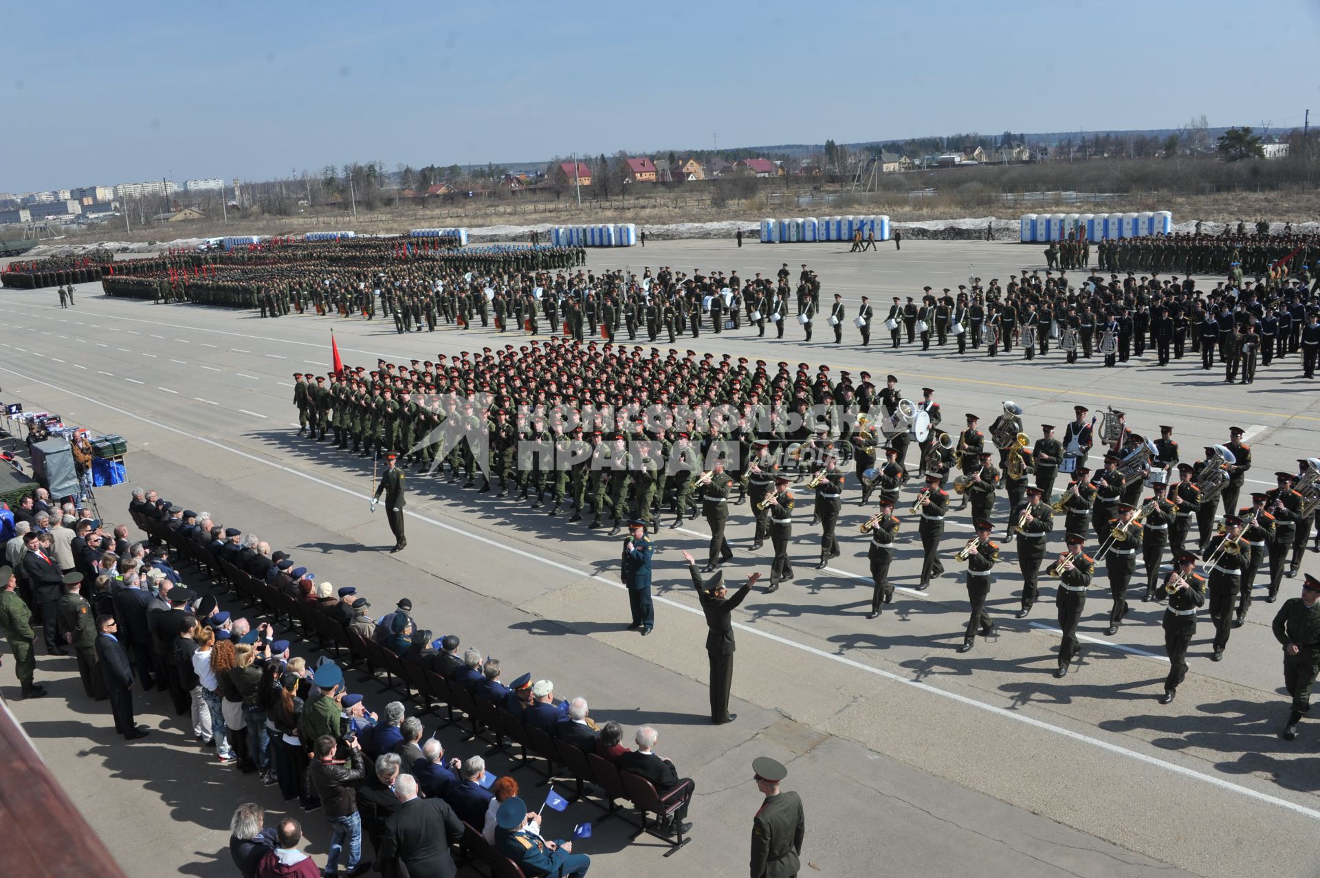 Полигон Алабино. Репетиция парада Победы. На снимке: военный оркестр.