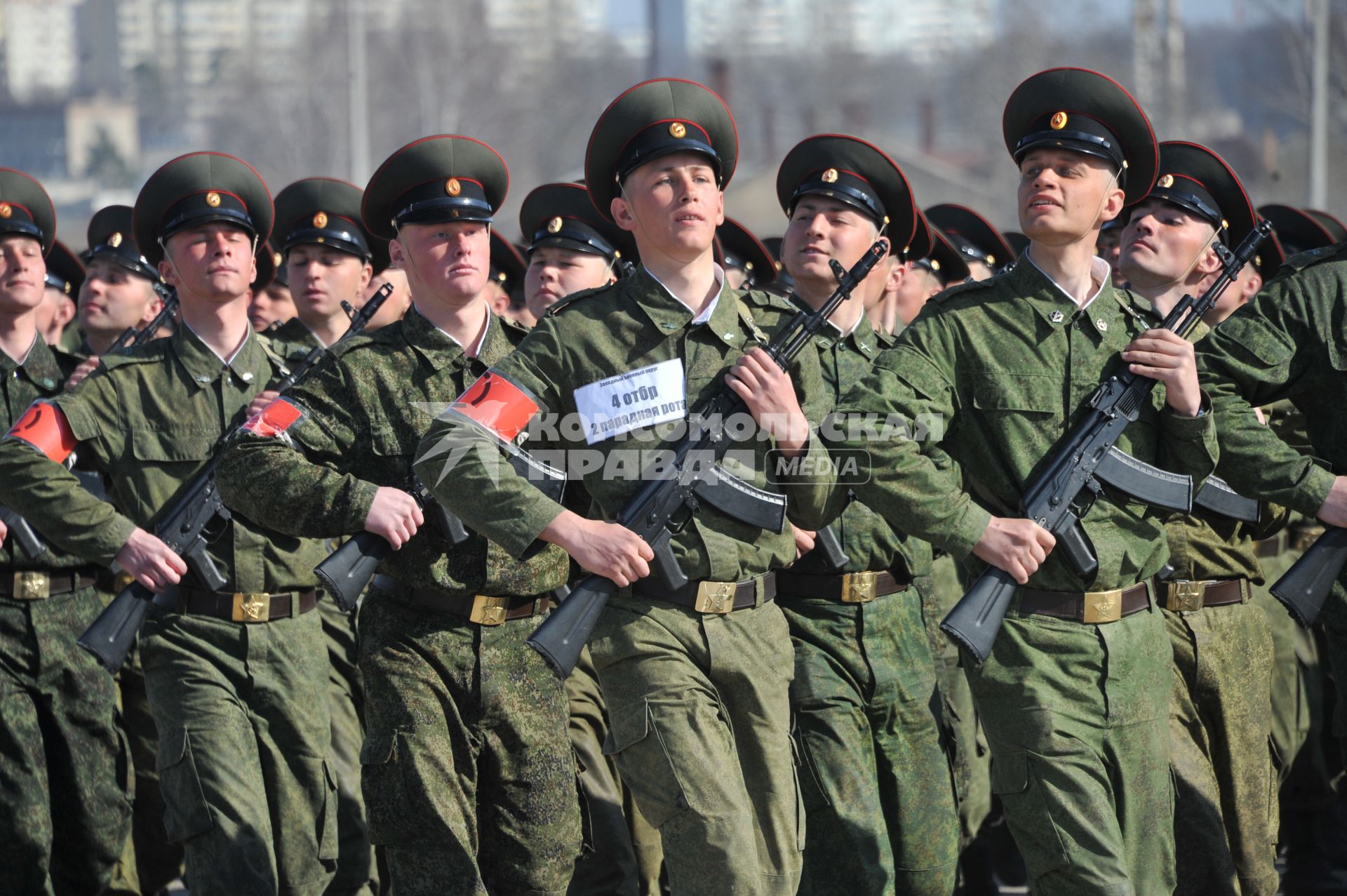 Полигон Алабино. Репетиция парада Победы. На снимке: вторая парадная рота.