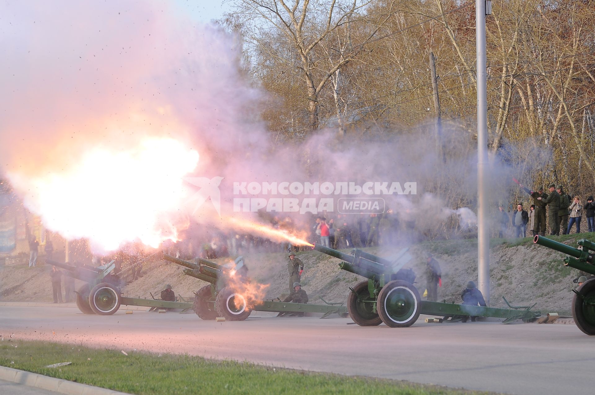 Репетиция салюта в Новосибирске.