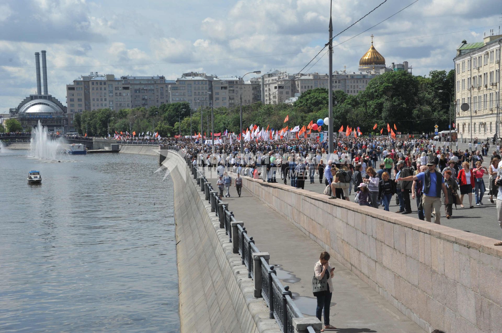 Акция оппозиции `Марш против палачей` прошла от Калужской площади до Болотной.