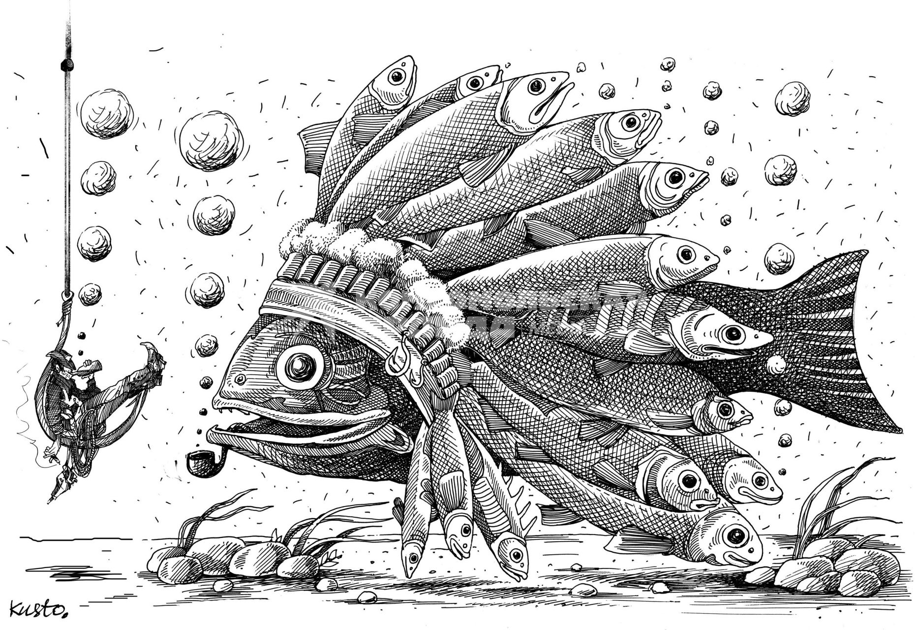 Рыба индеец. ВНИМАНИЕ! Рисунок принадлежит ЗАО `ИД `Комсомольская правда`. Гонорар автору не расписывать.