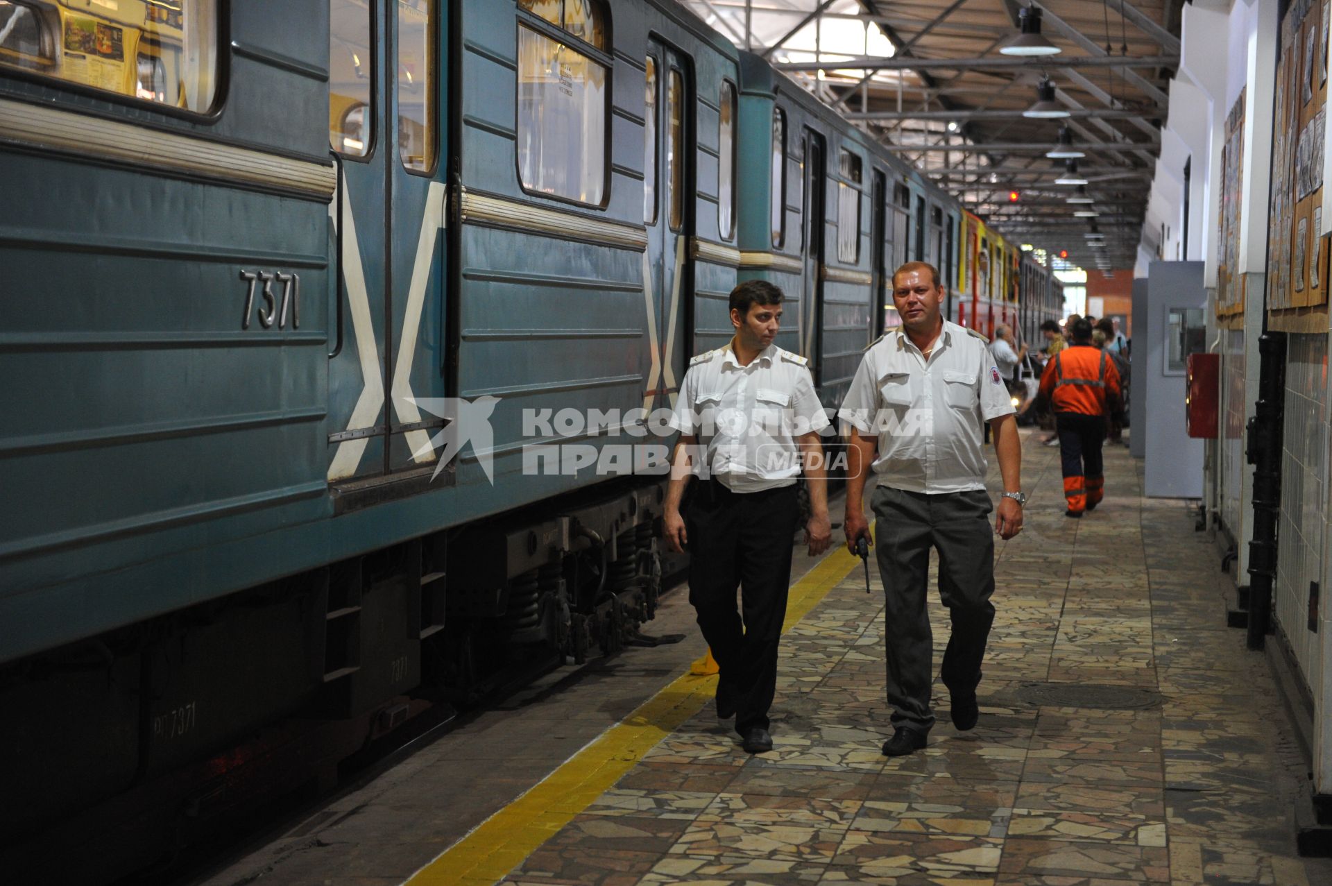 Электродепо `Красная Пресня`. На снимке:  вагоны подвижного состава.