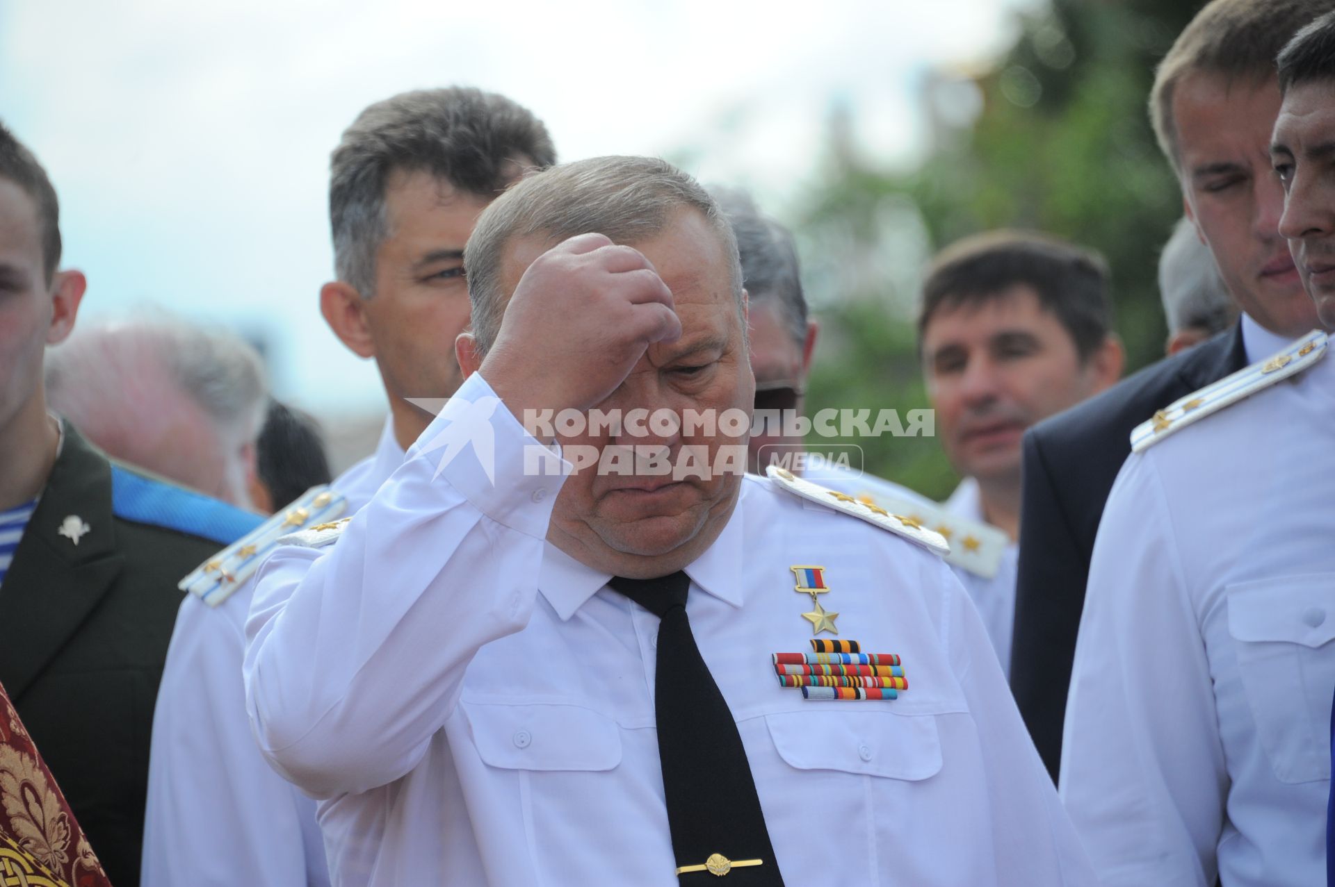 Красная площадь.  Празднования Дня Воздушно-десантных войск РФ .  На снимке: командующий ВДВ РФ Владимир Шаманов