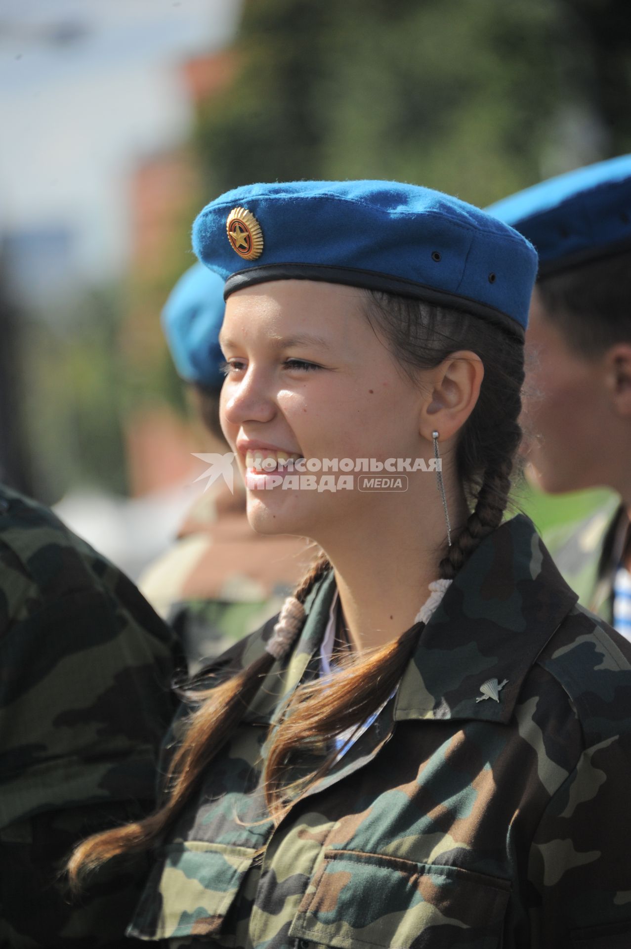 Красная площадь.  Празднование Дня Воздушно-десантных войск РФ .  На снимке: участники клубов десантного профиля победителей смотра-конкурса военно-патриотического воспитания.