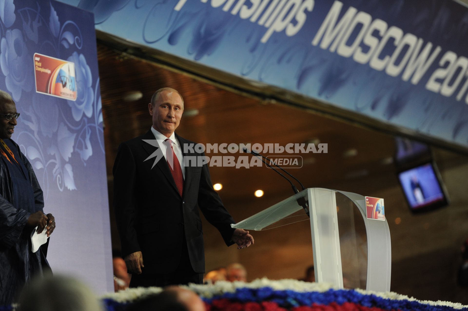 СК \"Лужники\".  Церемония открытия чемпионата мира по легкой атлетике 2013. На снимке:  президент России Владимир Путин