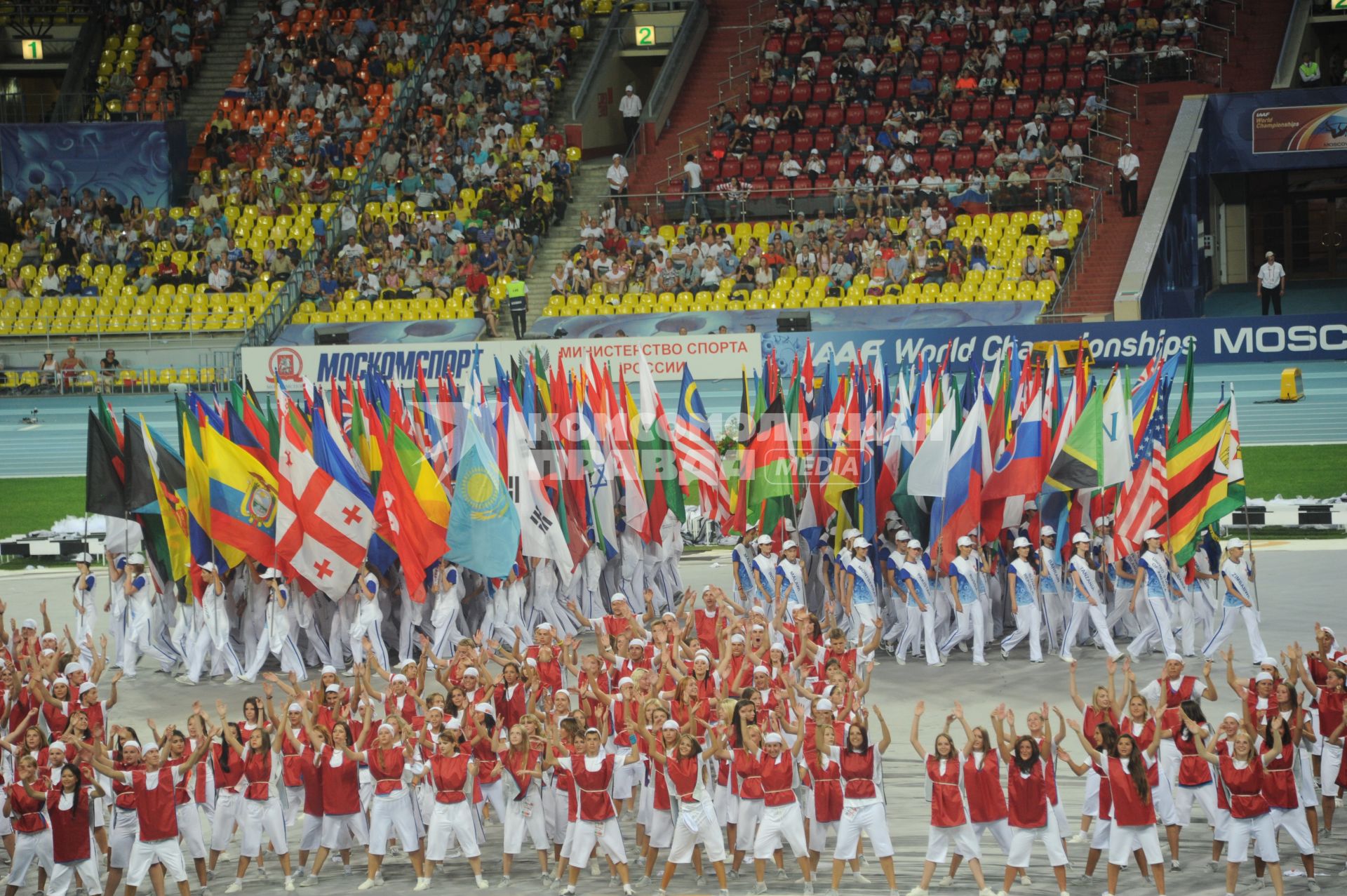 СК \"Лужники\".  Церемония открытия чемпионата мира по легкой атлетике 2013.