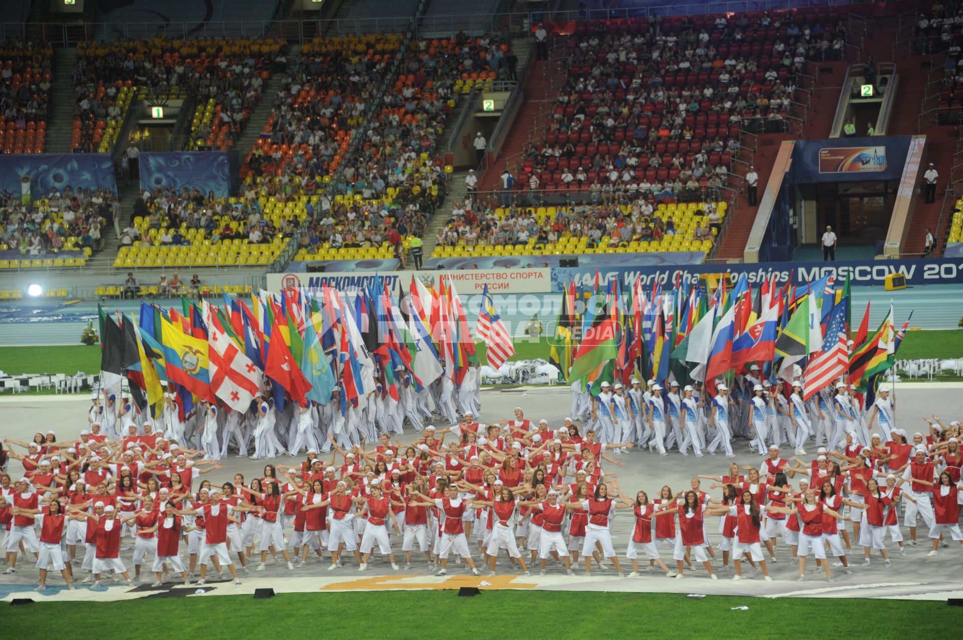 СК \"Лужники\".  Церемония открытия чемпионата мира по легкой атлетике 2013.