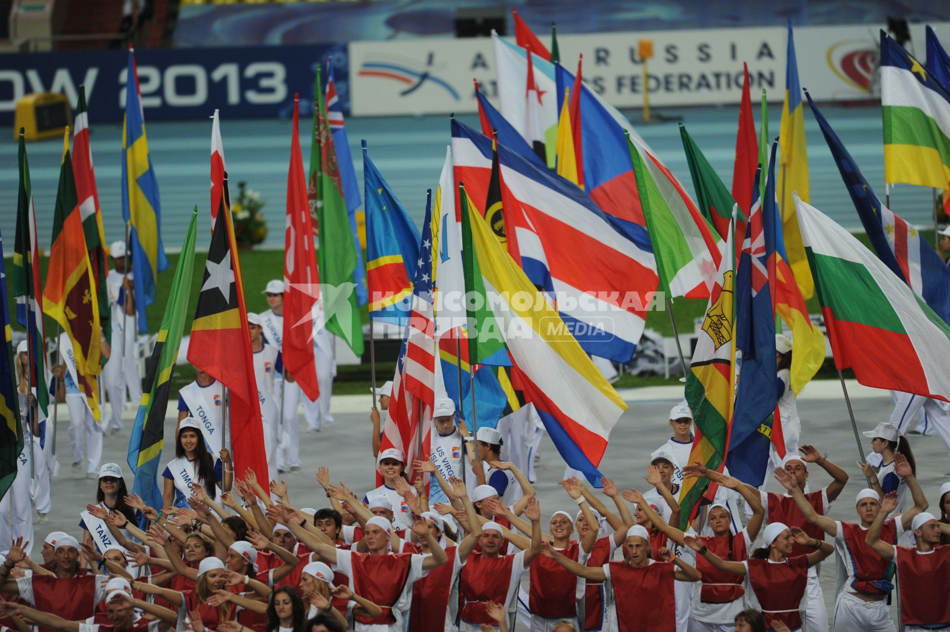 СК \"Лужники\".  Церемония открытия чемпионата мира по легкой атлетике 2013.