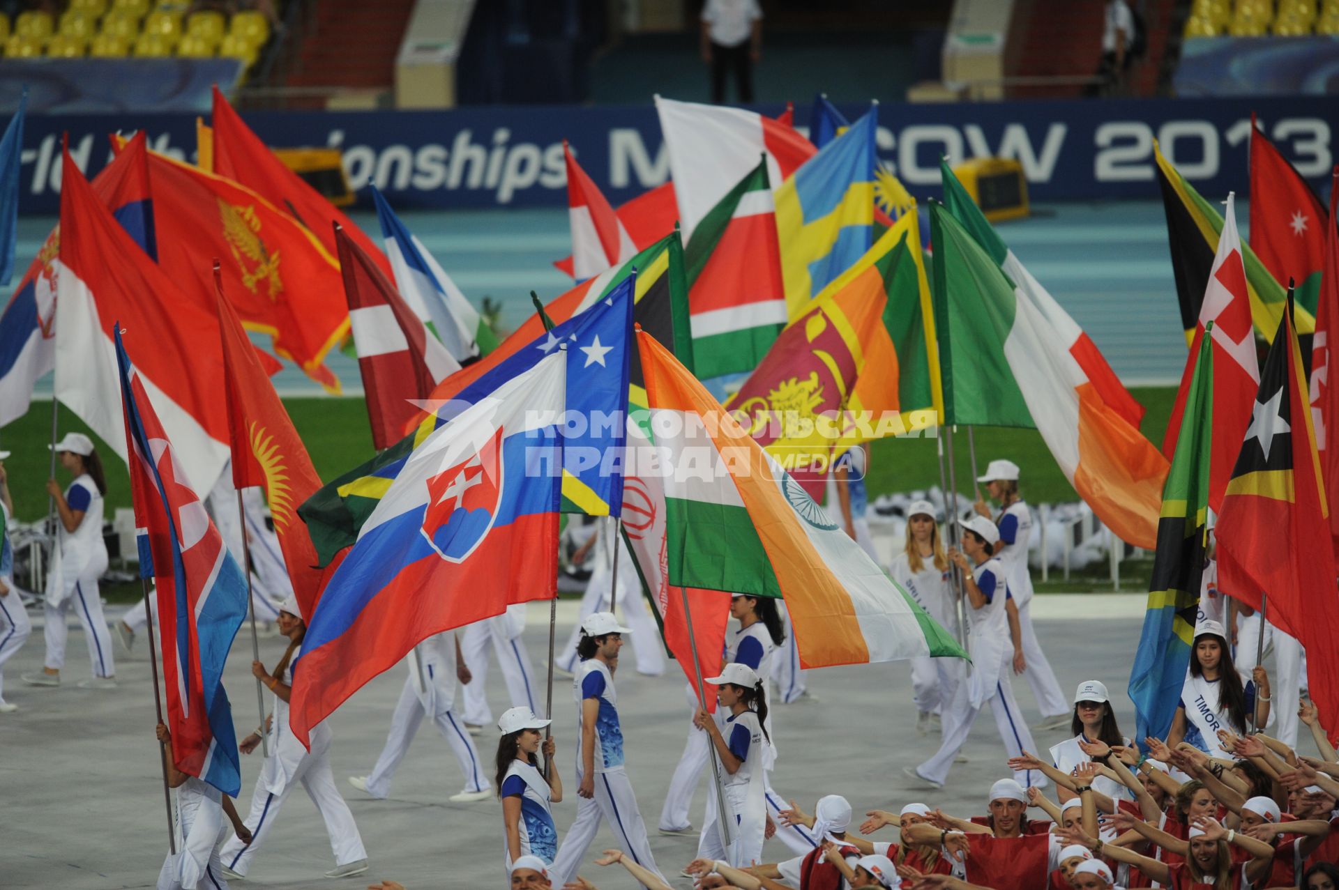 СК \"Лужники\".  Церемония открытия чемпионата мира по легкой атлетике 2013.