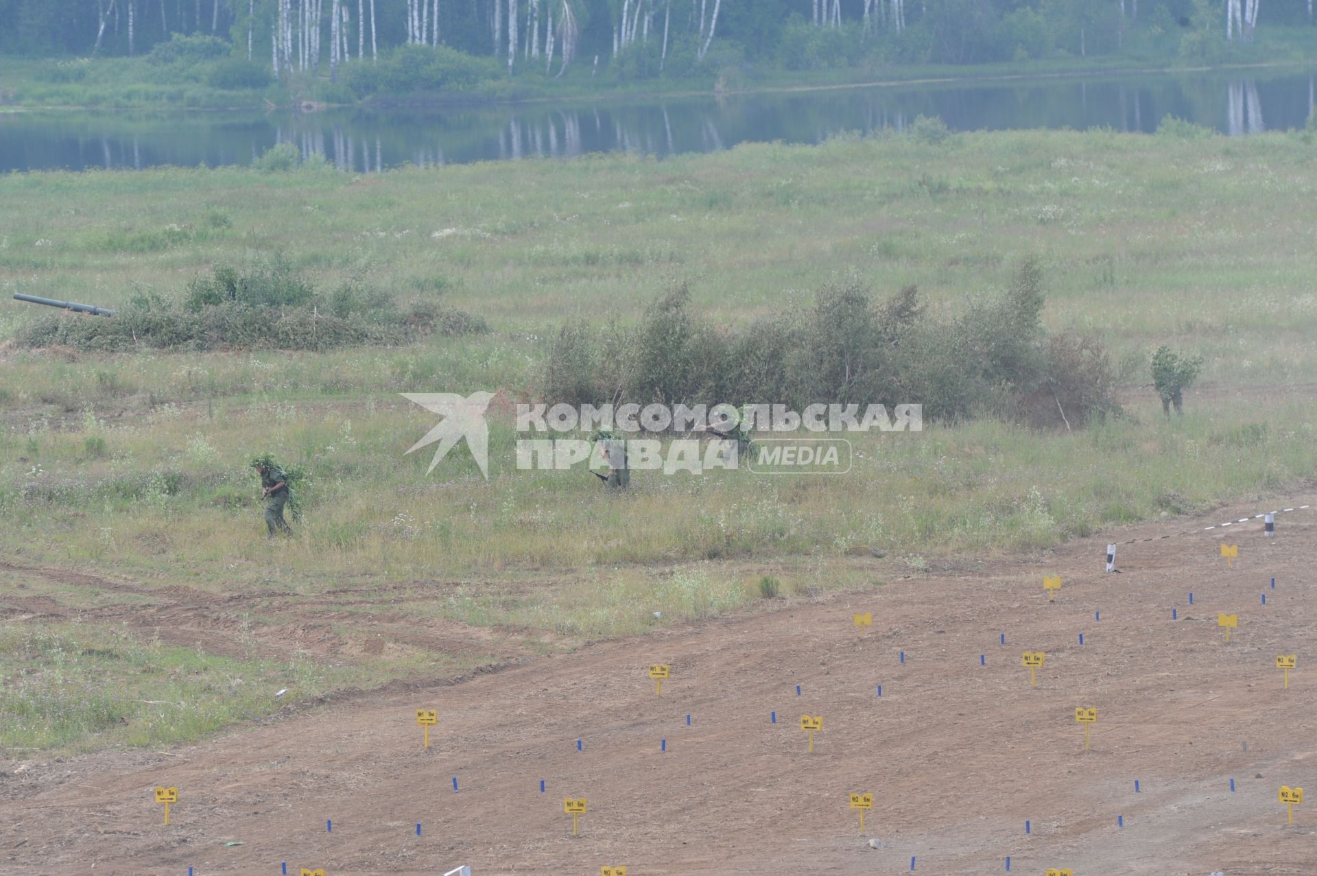 Учебно-тренировочный комплекс общевойскового полигона `Алабино`. Поготовка к Танковому биатлону.