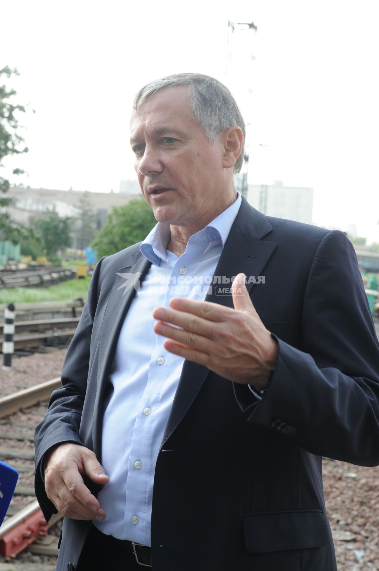 Электродепо `Выхино` Московского метрополитена. На снимке: начальник Московского метрополитена Иван Беседин.