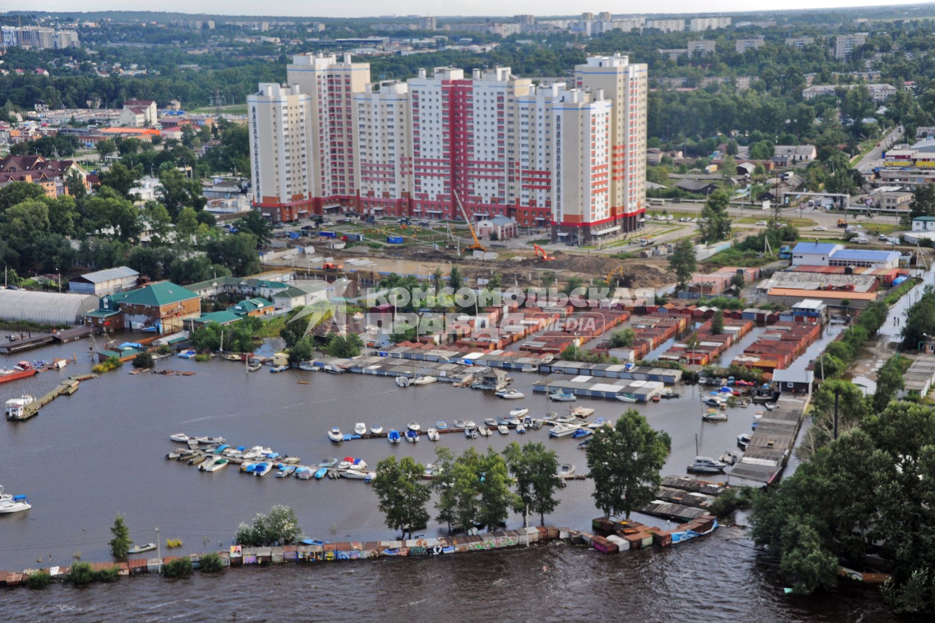 Наводнение в Приамурье. Хабаровск. На снимке: зона подтопления.