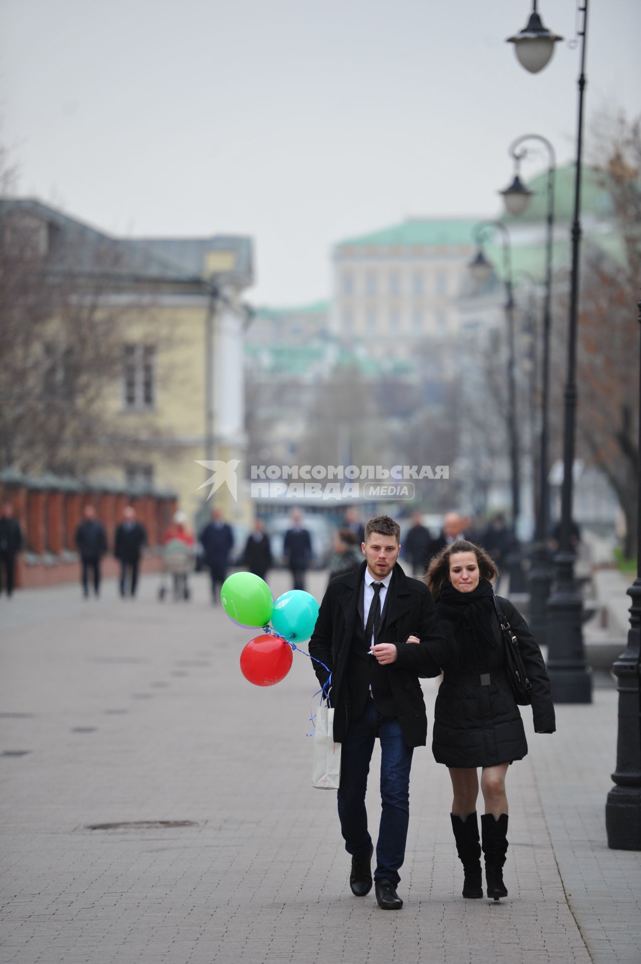 Открытие новой пешеходной зоны в районе `Замоскворечье`. На снимке: Лаврушинский переулок.