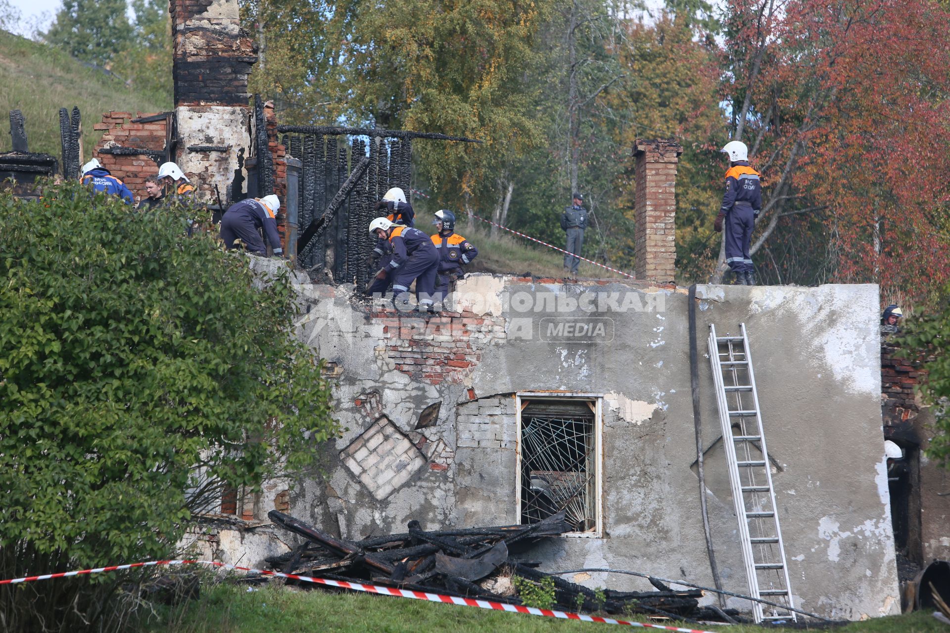 Последствия пожара в психоневрологическом диспансере в Новгородской области.