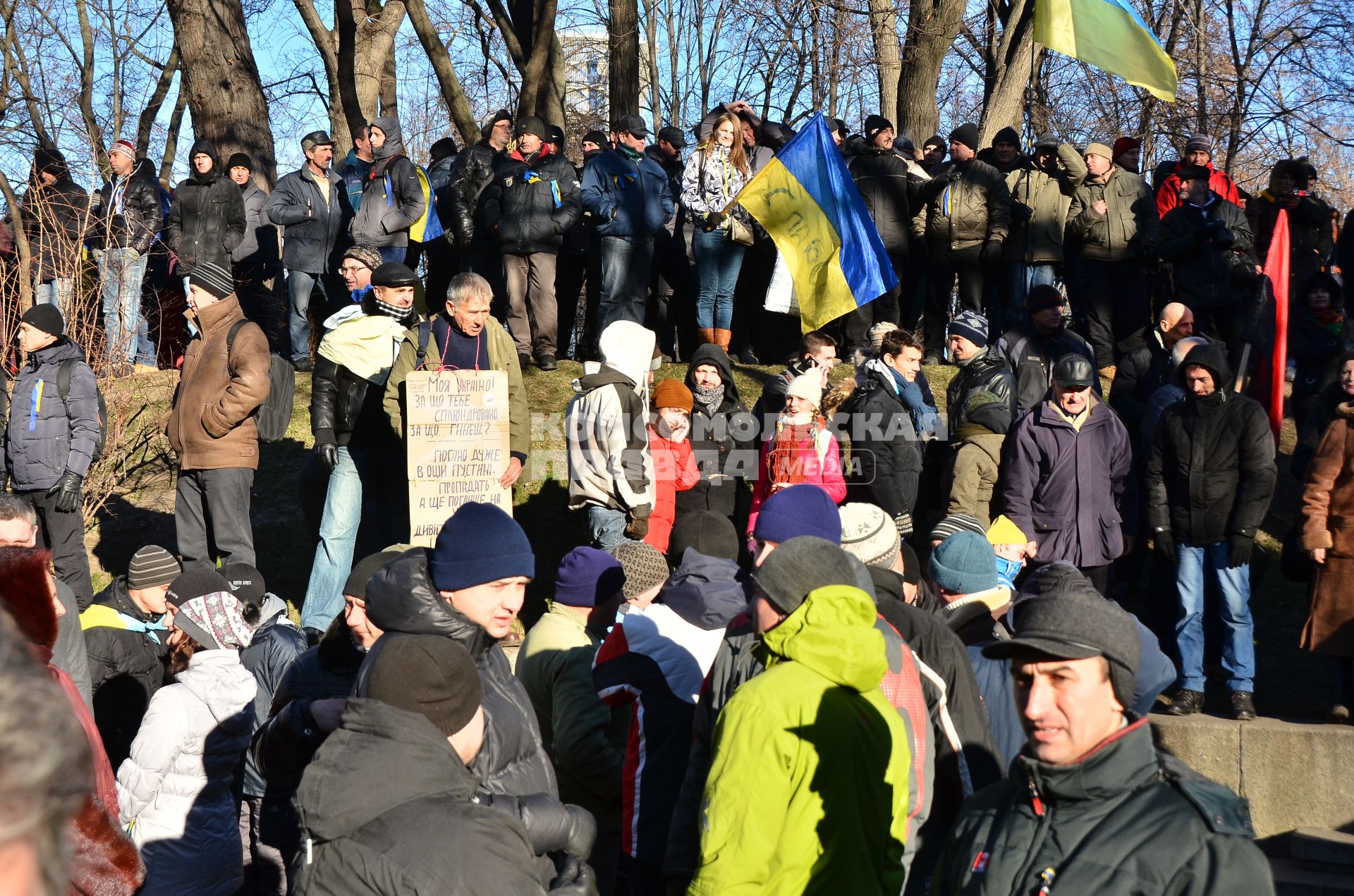 Евромайдан. Акция сторонников евроинтеграции Украины у здания правительства Украины.