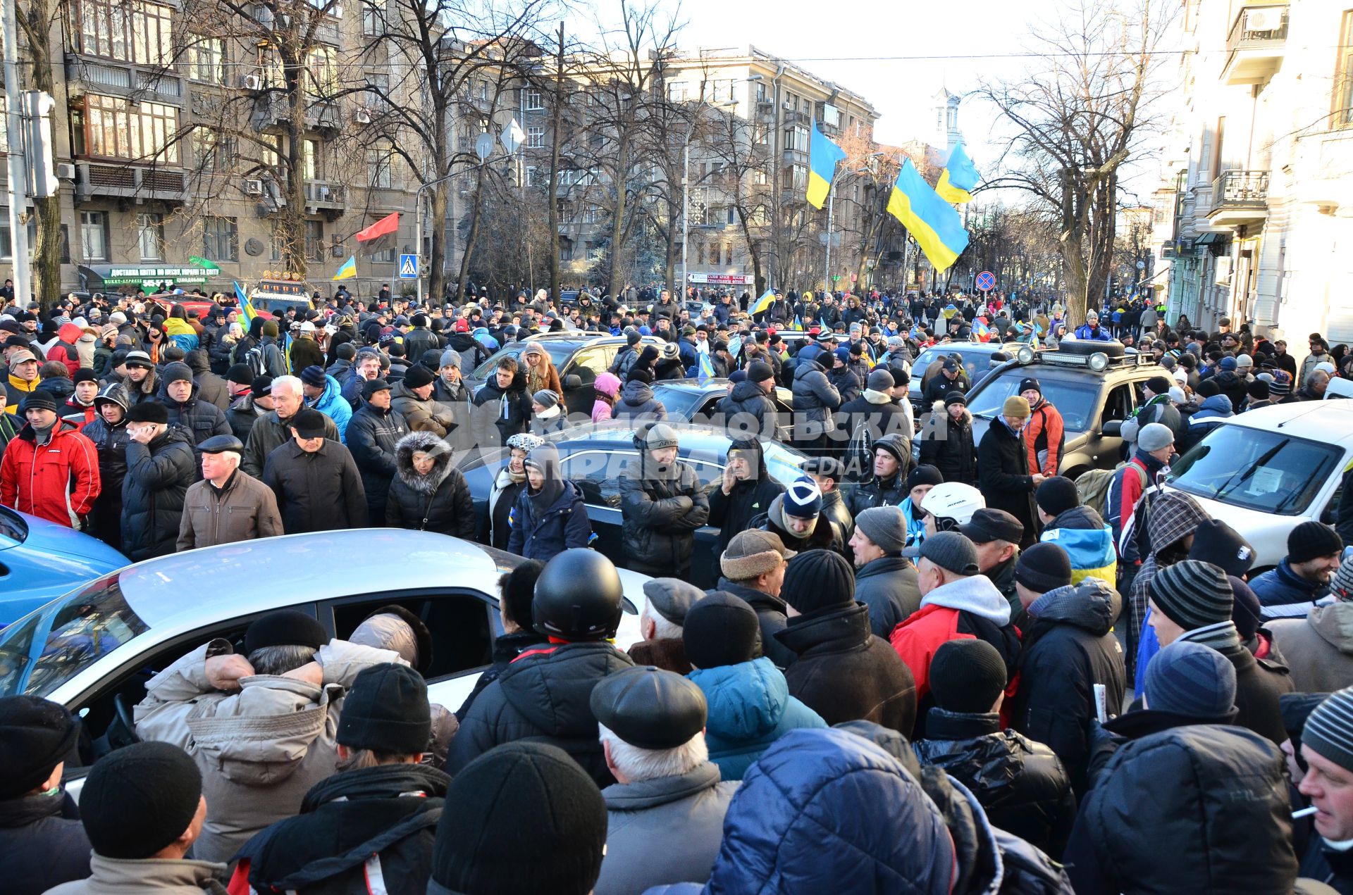 Евромайдан. Акция сторонников евроинтеграции Украины у здания правительства Украины.