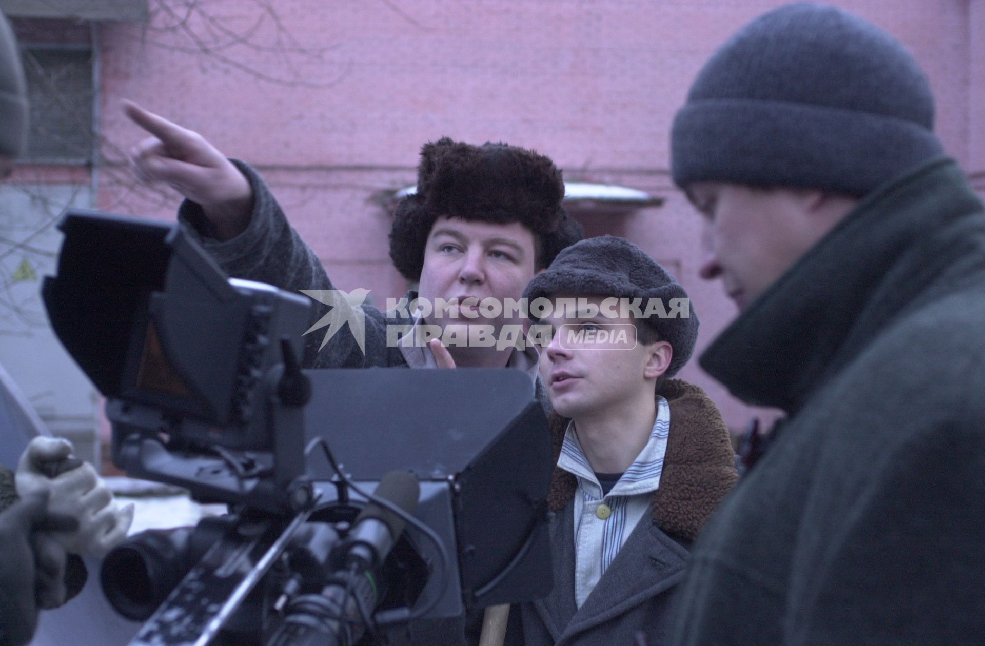 Съемки фильма `Русское`. На снимке: актеры Александр Робак (слева) и Андрей Чадов.
