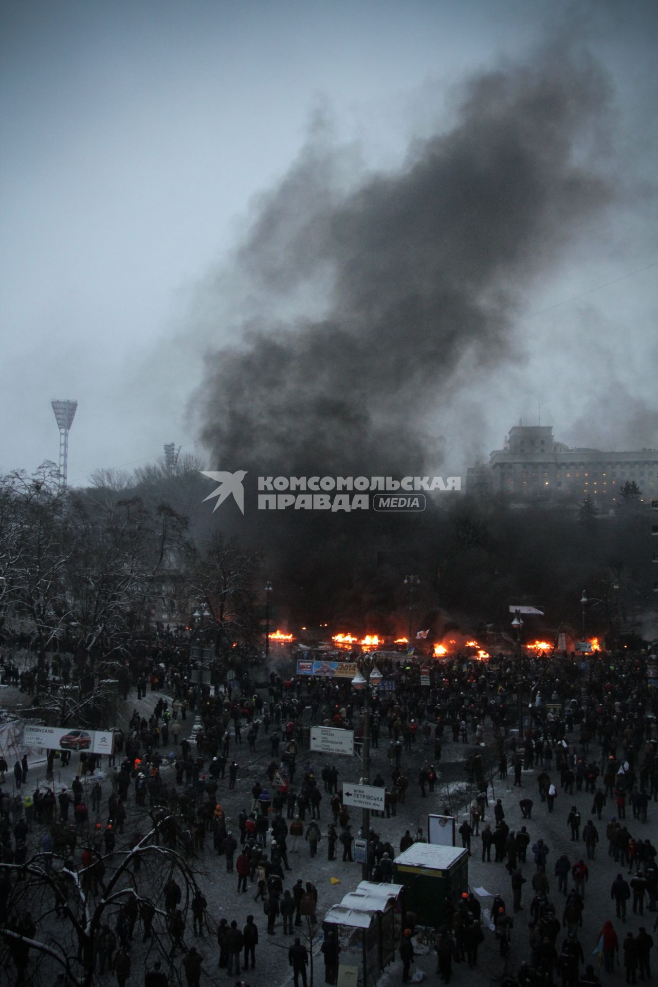 Обострение обстановки во время протестов в Киеве.