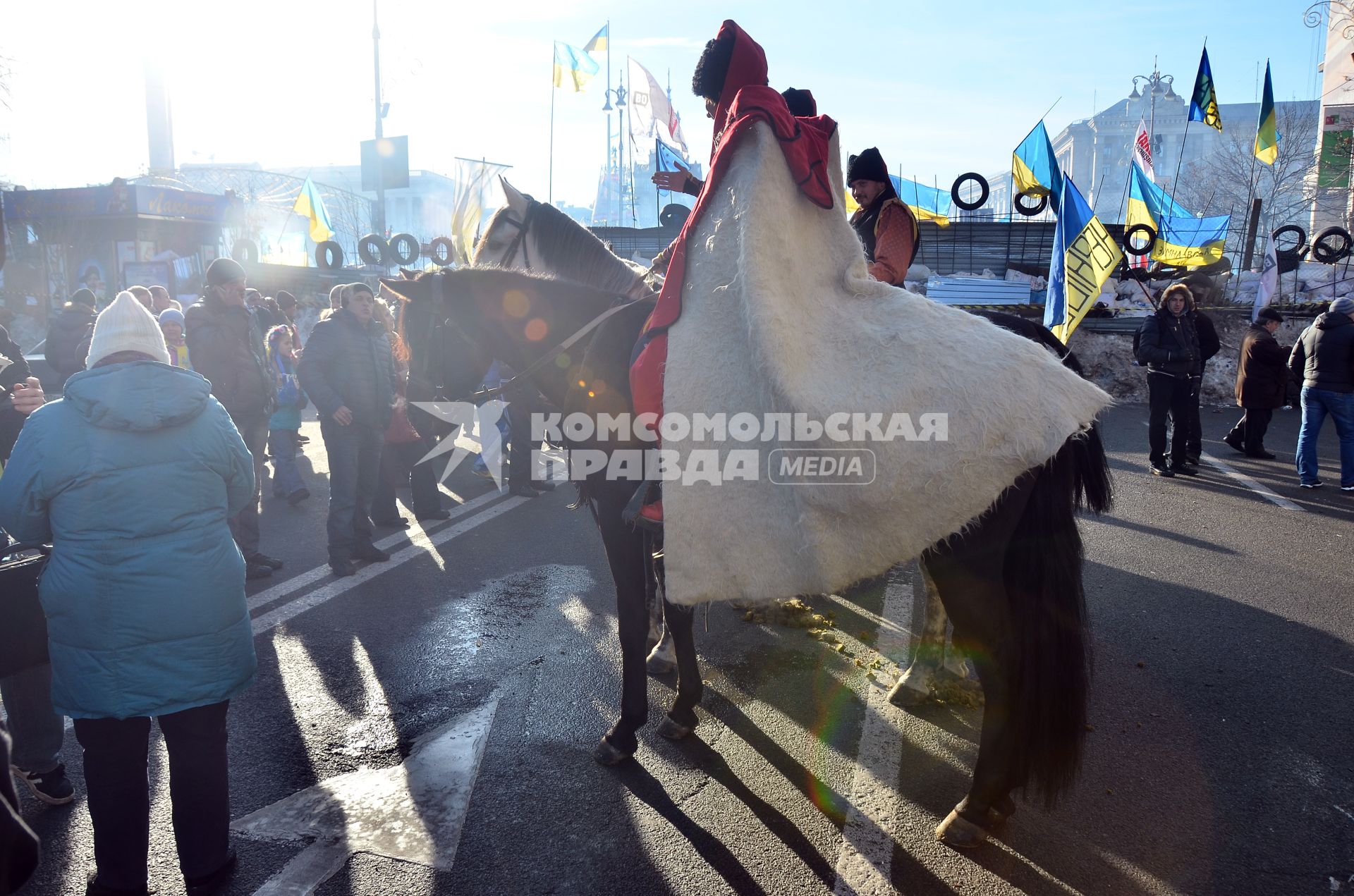 Казачьи патрули на улицах Киева.