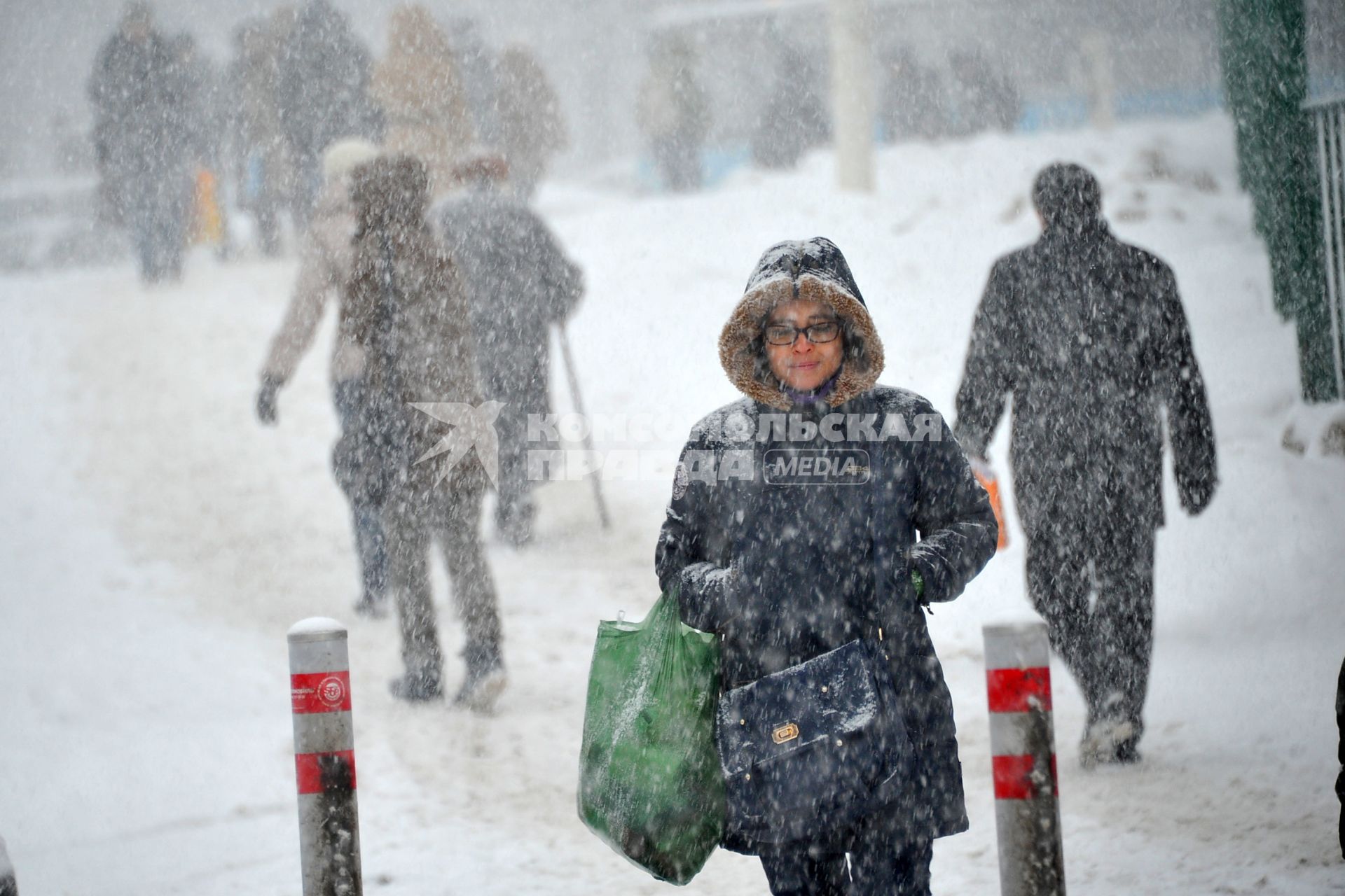 Снегопад в Москве.