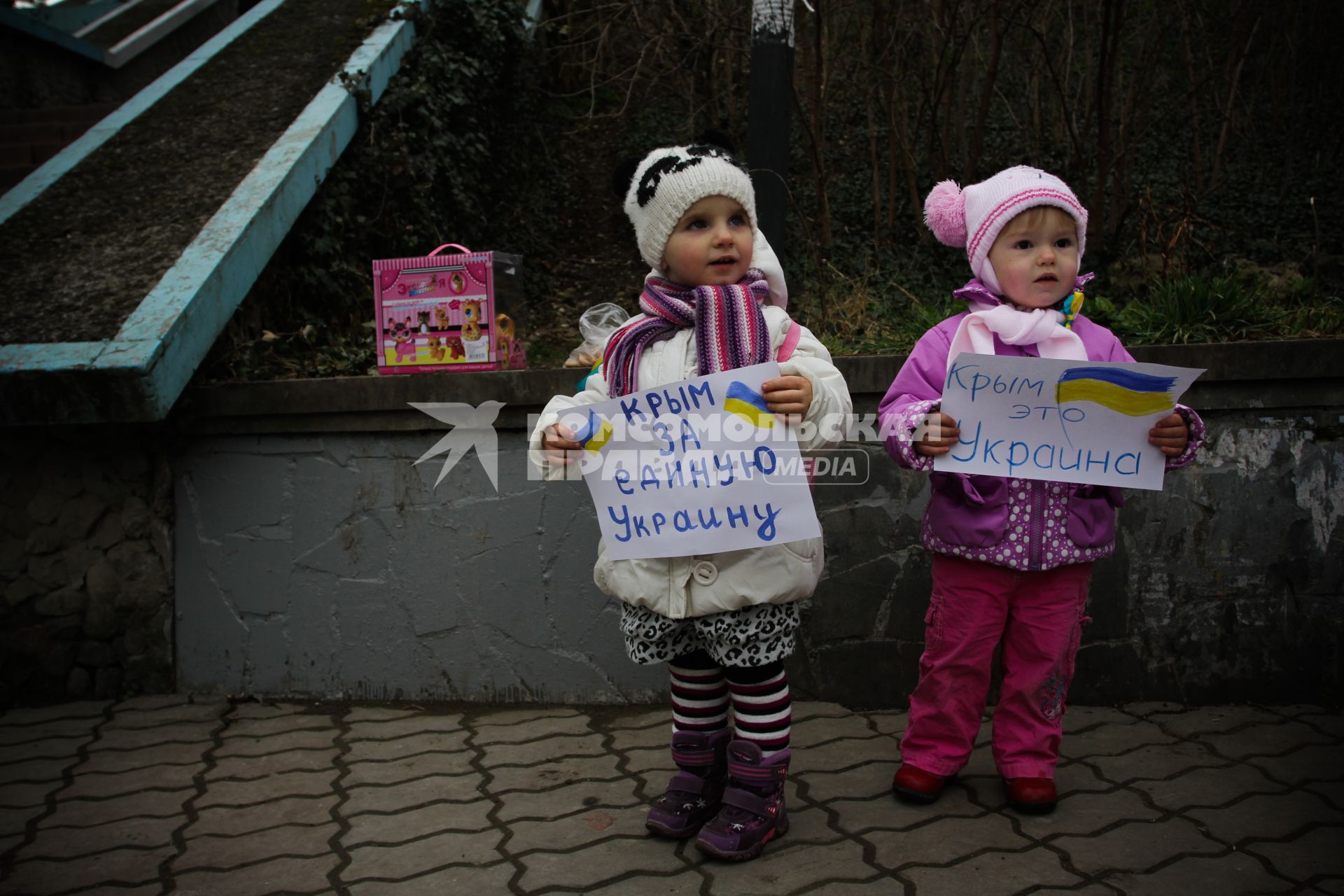 Митингующие дети в поддержку Крыма.