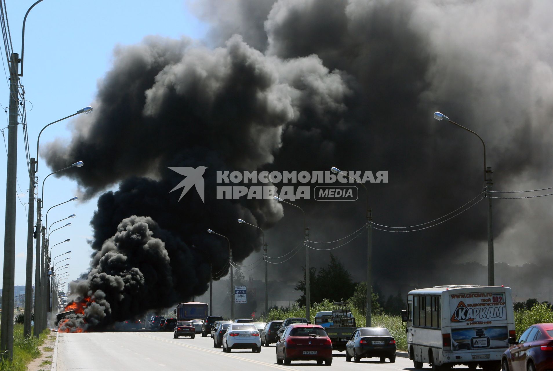 пожар газели на трассе