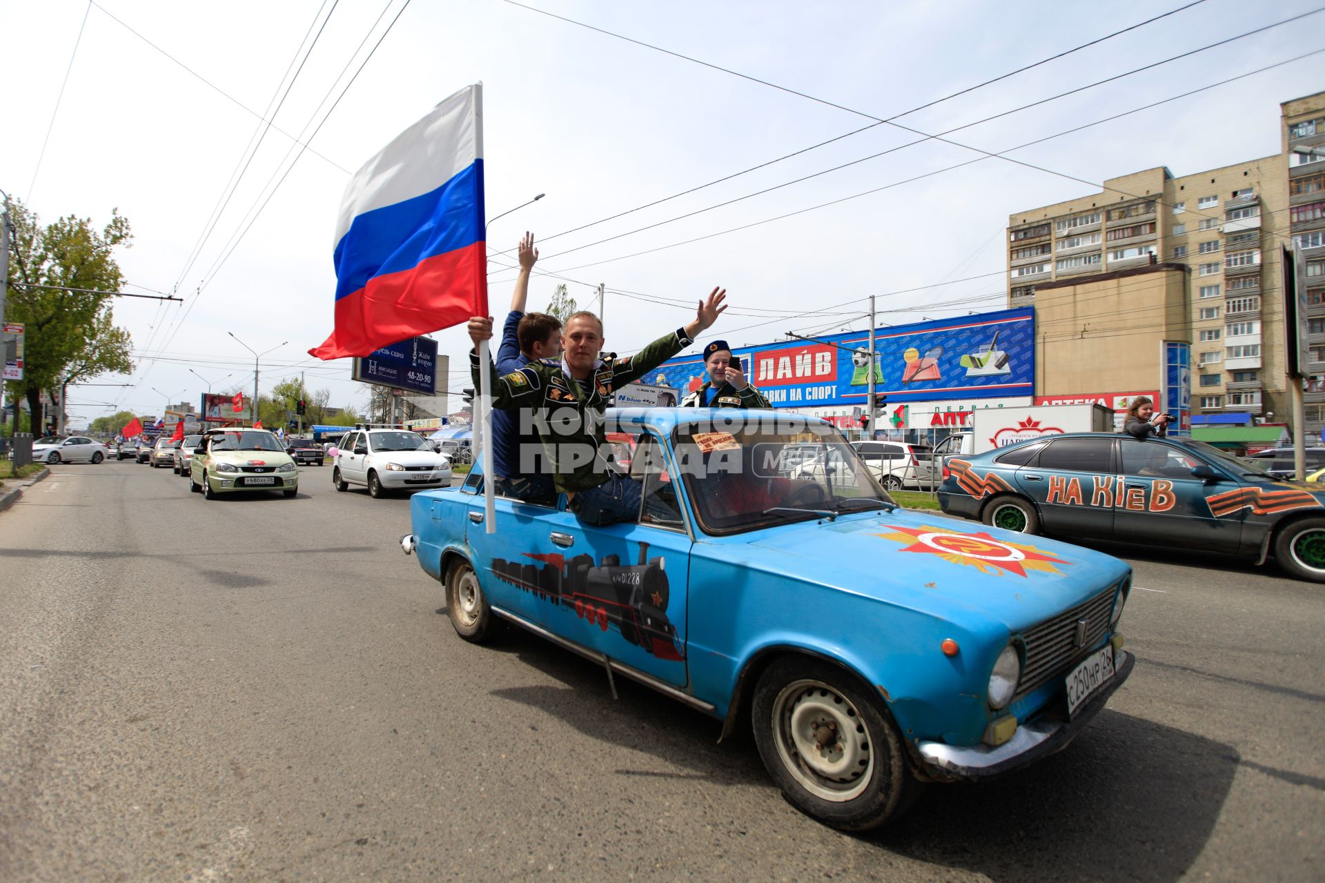 Автопробег в честь Дня Победы в Ставрополе.