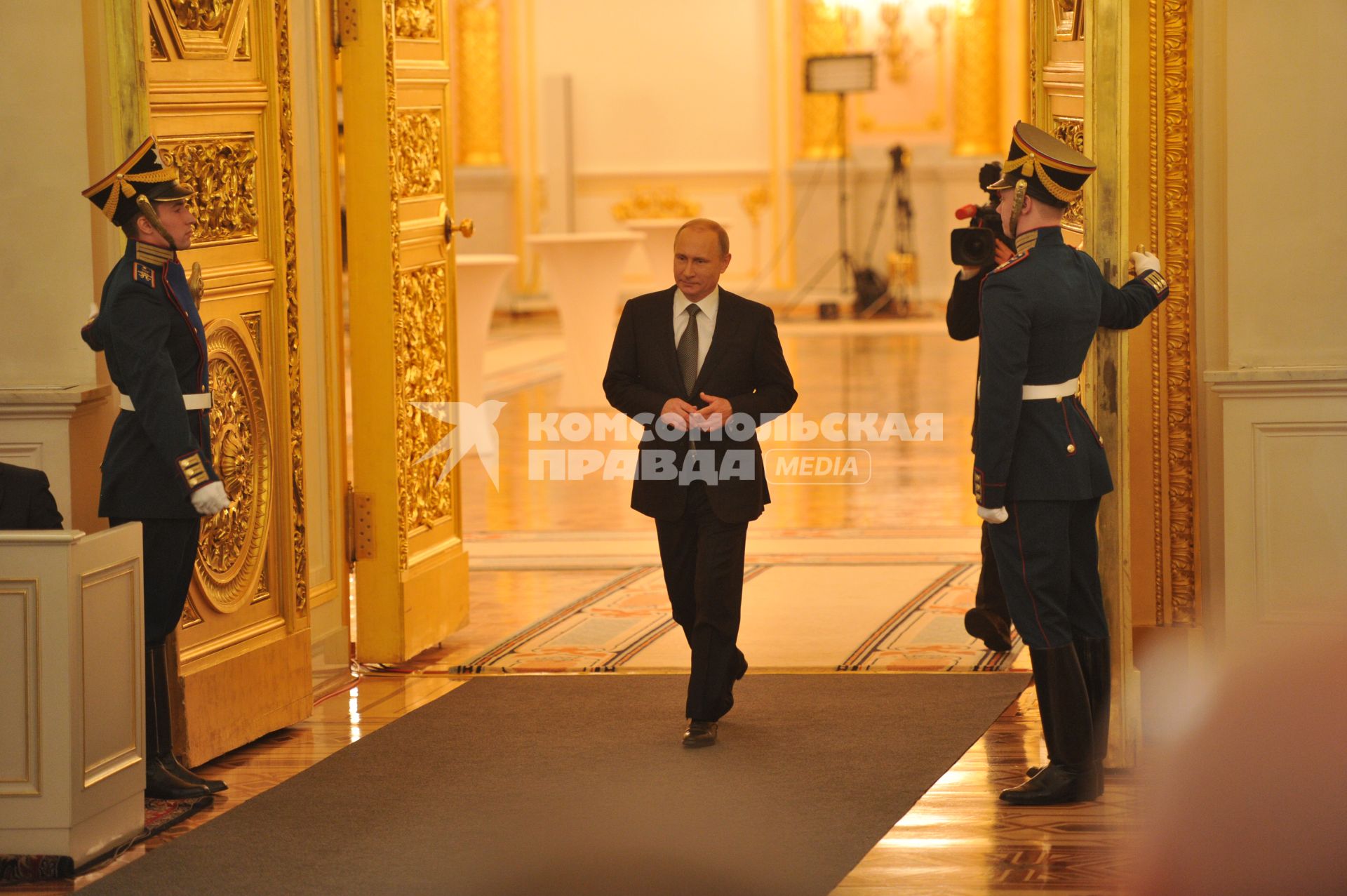 Ежегодное послание президента РФ В.Путина к Федеральному Собранию РФ. На снимке: президент РФ Владимир Путин перед выступлением.