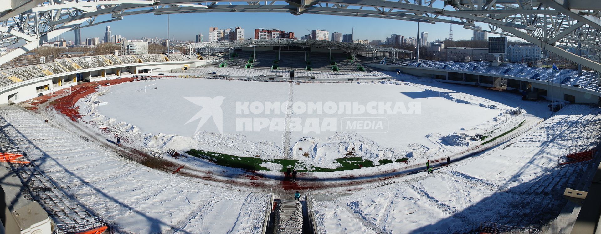 Реконструкция Центрального стадиона в Екатеринбурге, где в 2018 году пройдут матчи Чемпионата мира по футболу